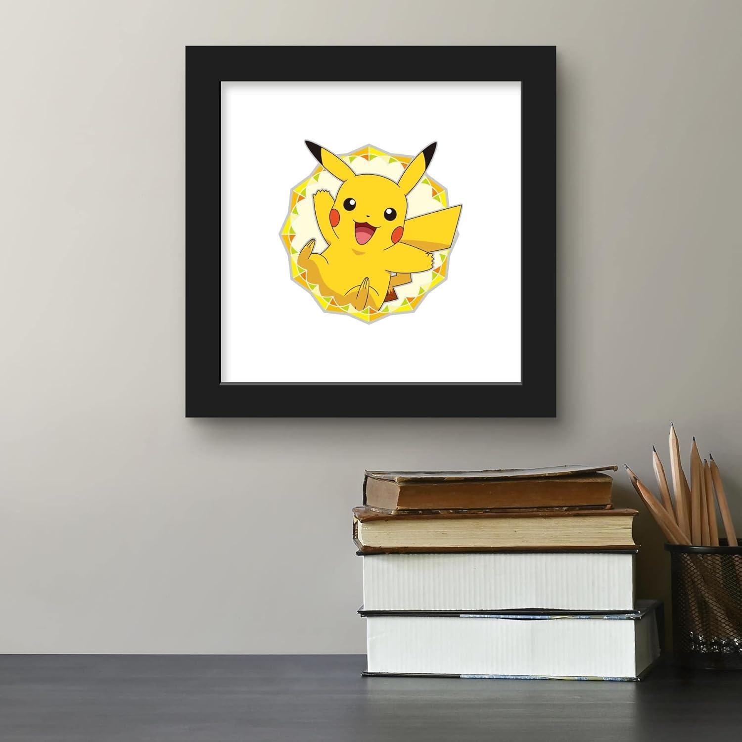 Póster de Arte Pikachu Gallery Pops 30.48 cm Marco Negro