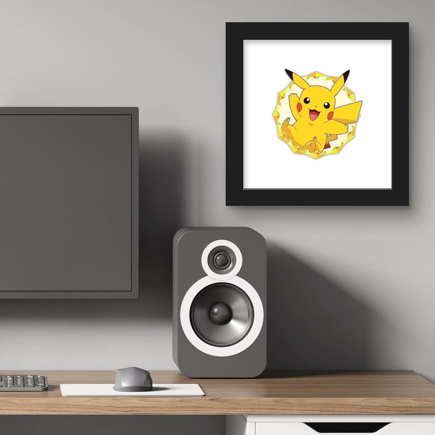 Póster de Arte Pikachu Gallery Pops 30.48 cm Marco Negro
