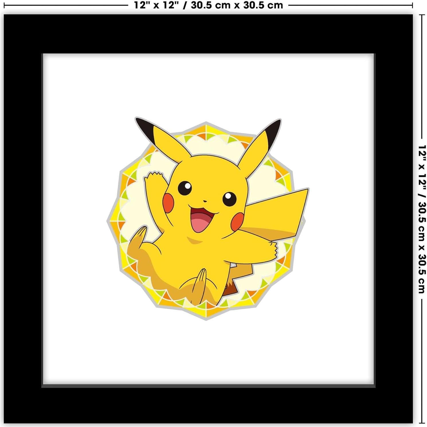 Póster de Arte Pikachu Gallery Pops 30.48 cm Marco Negro