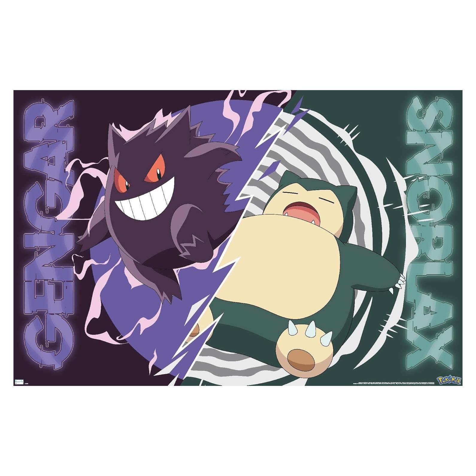 Póster de Pared Pokémon Gengar Snorlax 48.3x33 cm Trends International