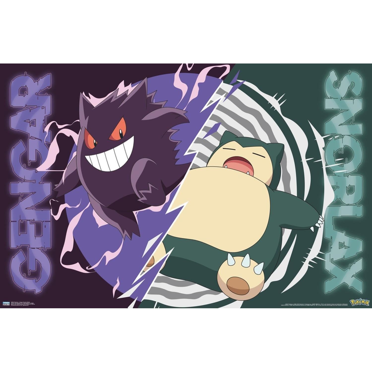 Póster de Pared Pokémon Gengar Snorlax 48.3x33 cm Trends International