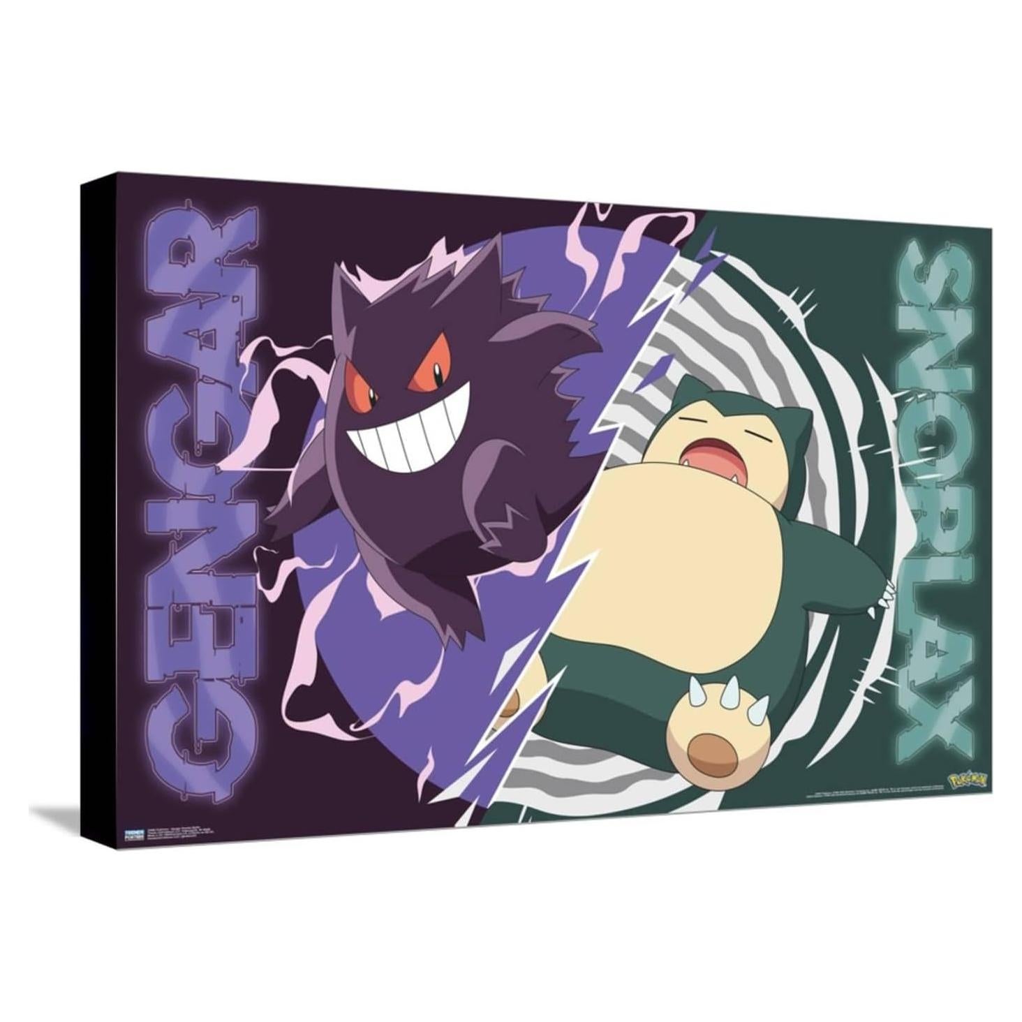 Póster de Lienzo Pokémon Gengar Snorlax 37.4x56.7cm Trends International
