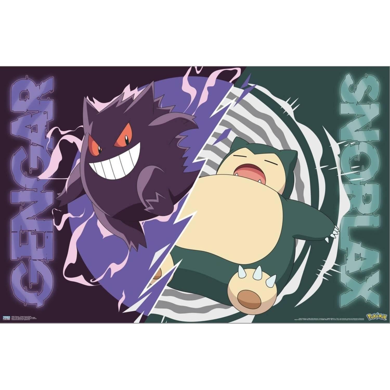 Póster de Lienzo Pokémon Gengar Snorlax 37.4x56.7cm Trends International
