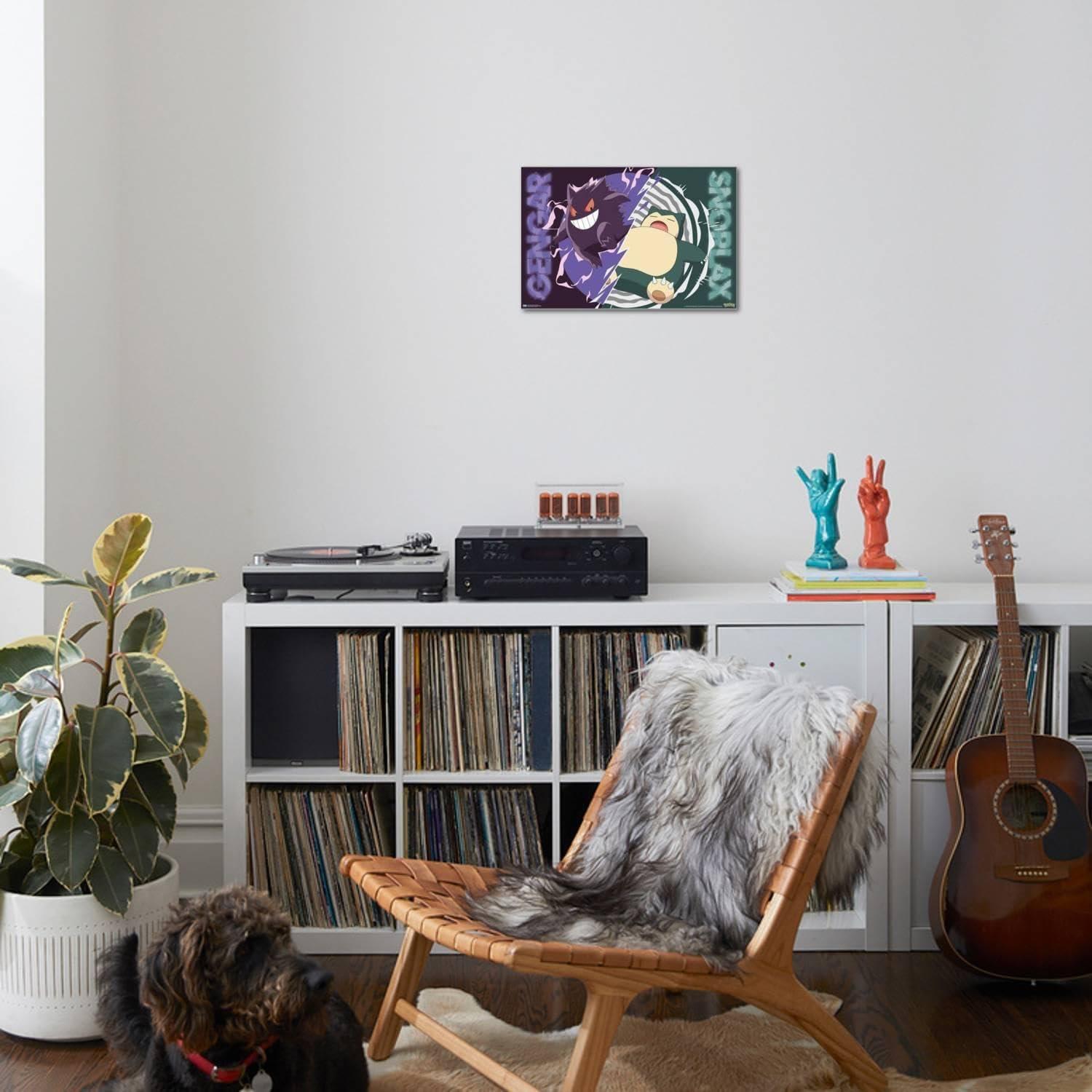 Póster de Lienzo Pokémon Gengar Snorlax 37.4x56.7cm Trends International