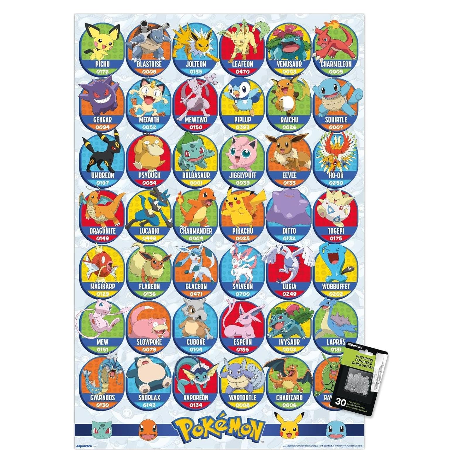 Póster de Pared Pokémon Favoritos - Trends International 86.4x56.8 cm