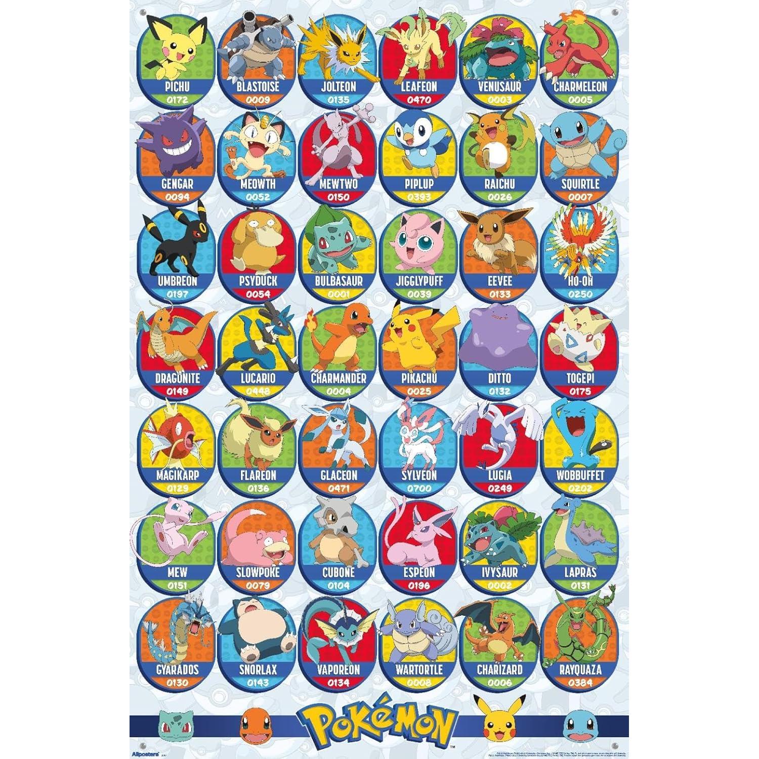 Póster de Pared Pokémon Favoritos - Trends International 86.4x56.8 cm