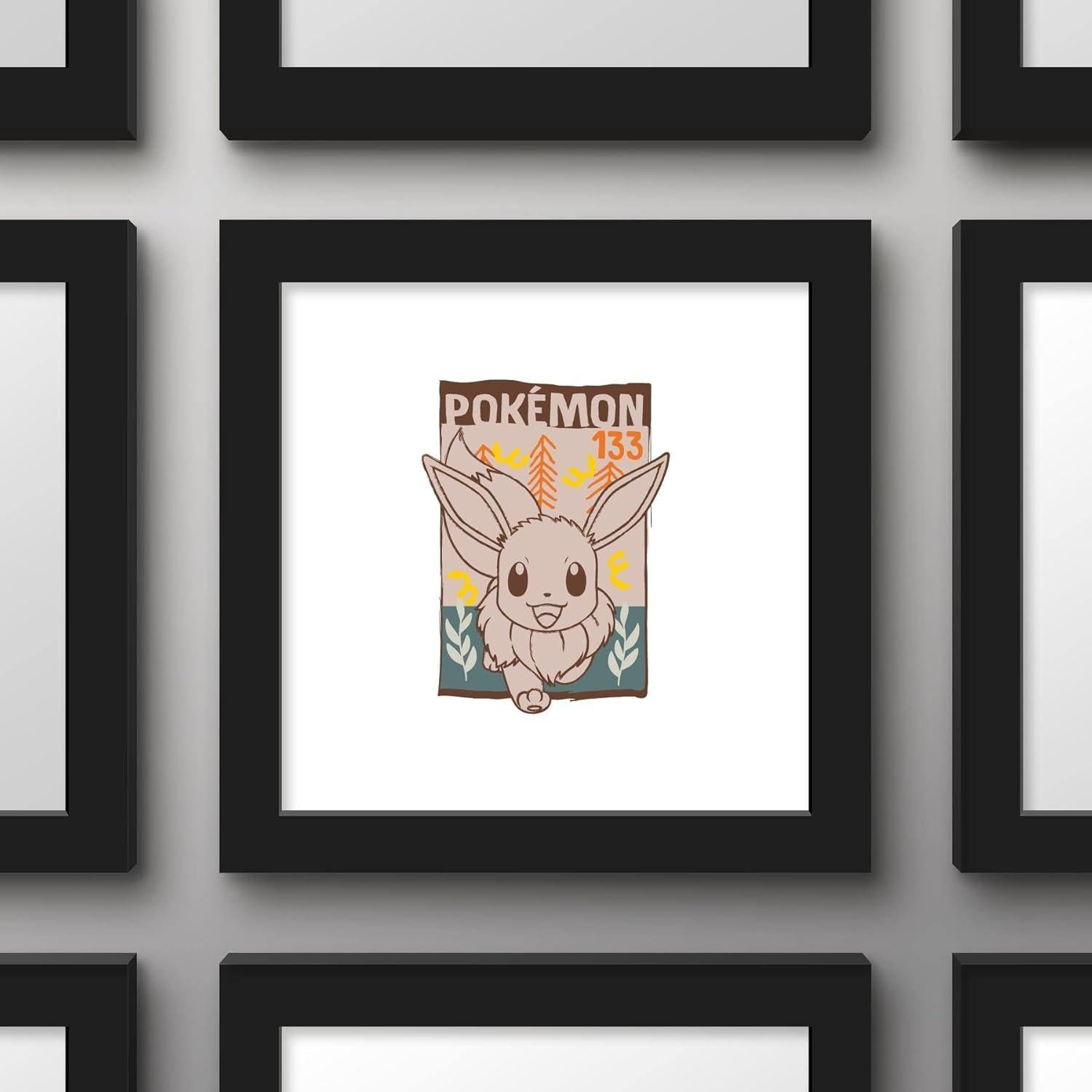 Póster de Pared Gallery Pops Pokémon Eevee 30.48 cm Marco Negro