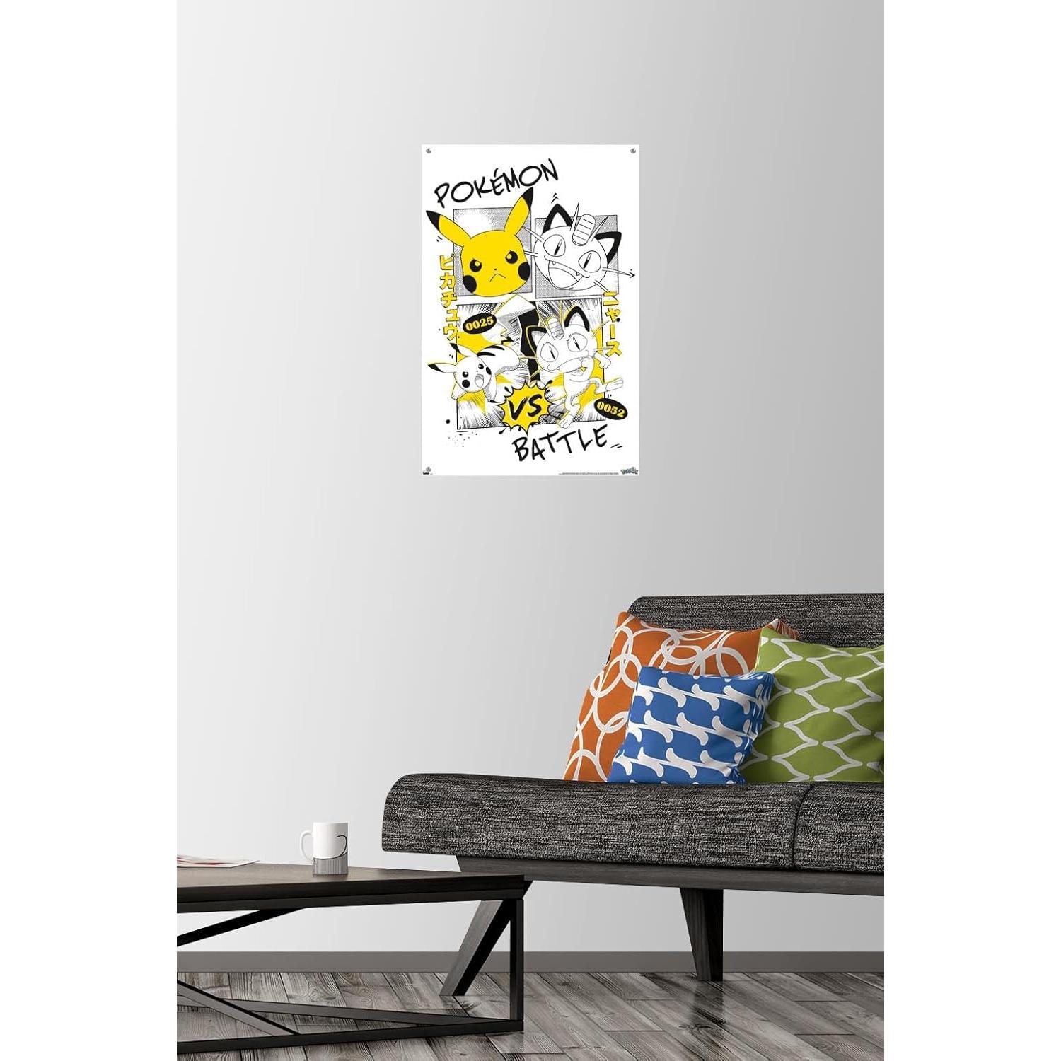 Póster de Anime de Batalla Pokémon Trends 56.7x37.4cm Premium