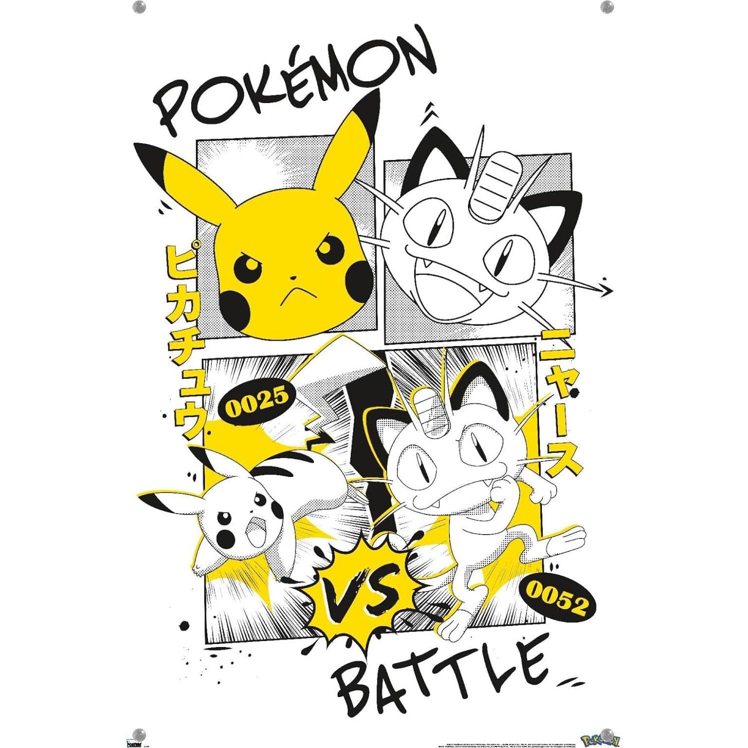 Póster de Anime de Batalla Pokémon Trends 56.7x37.4cm Premium