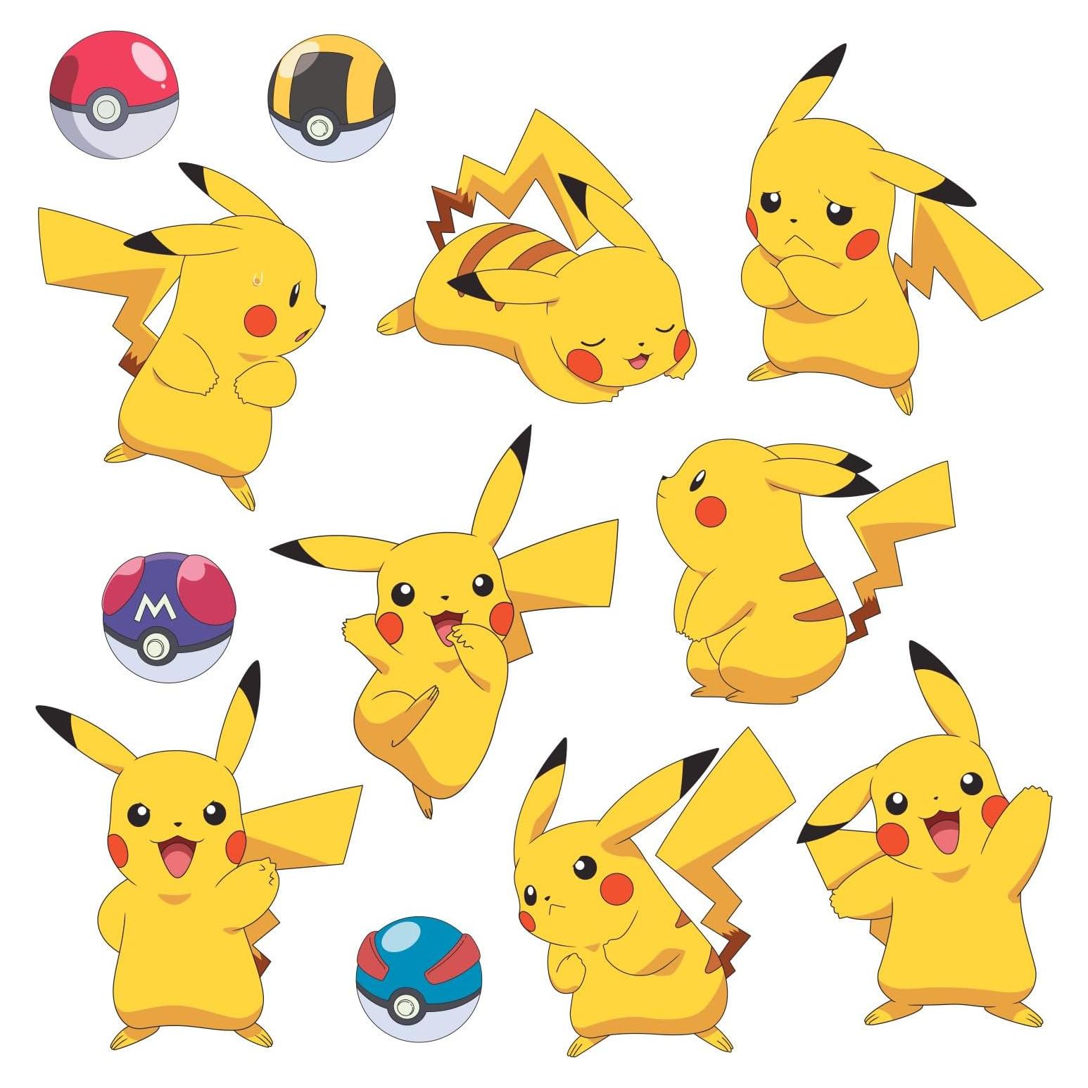 Calcomanías de Pared Pikachu RoomMates 12 Piezas Multicolor