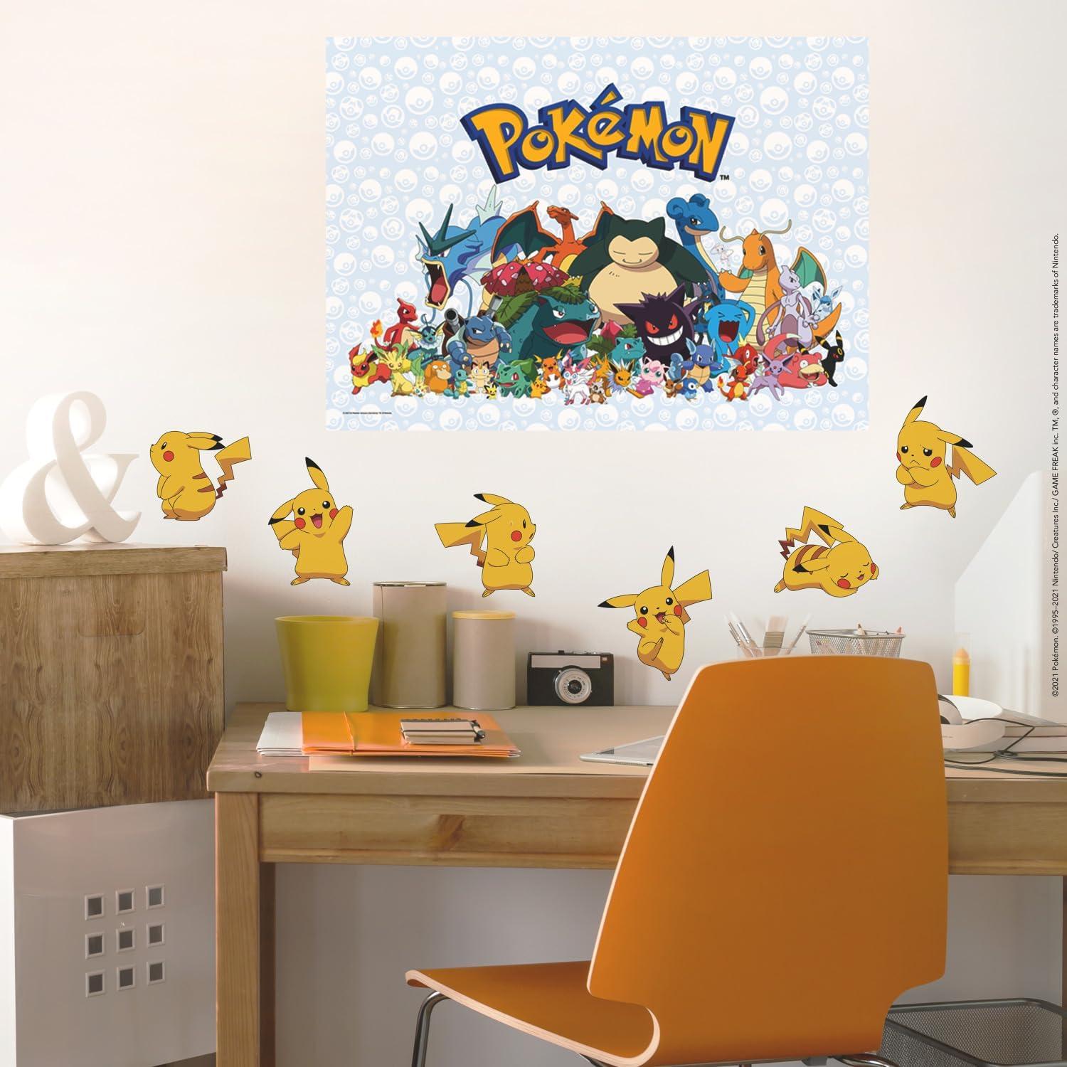 Calcomanías de Pared Pikachu RoomMates 12 Piezas Multicolor