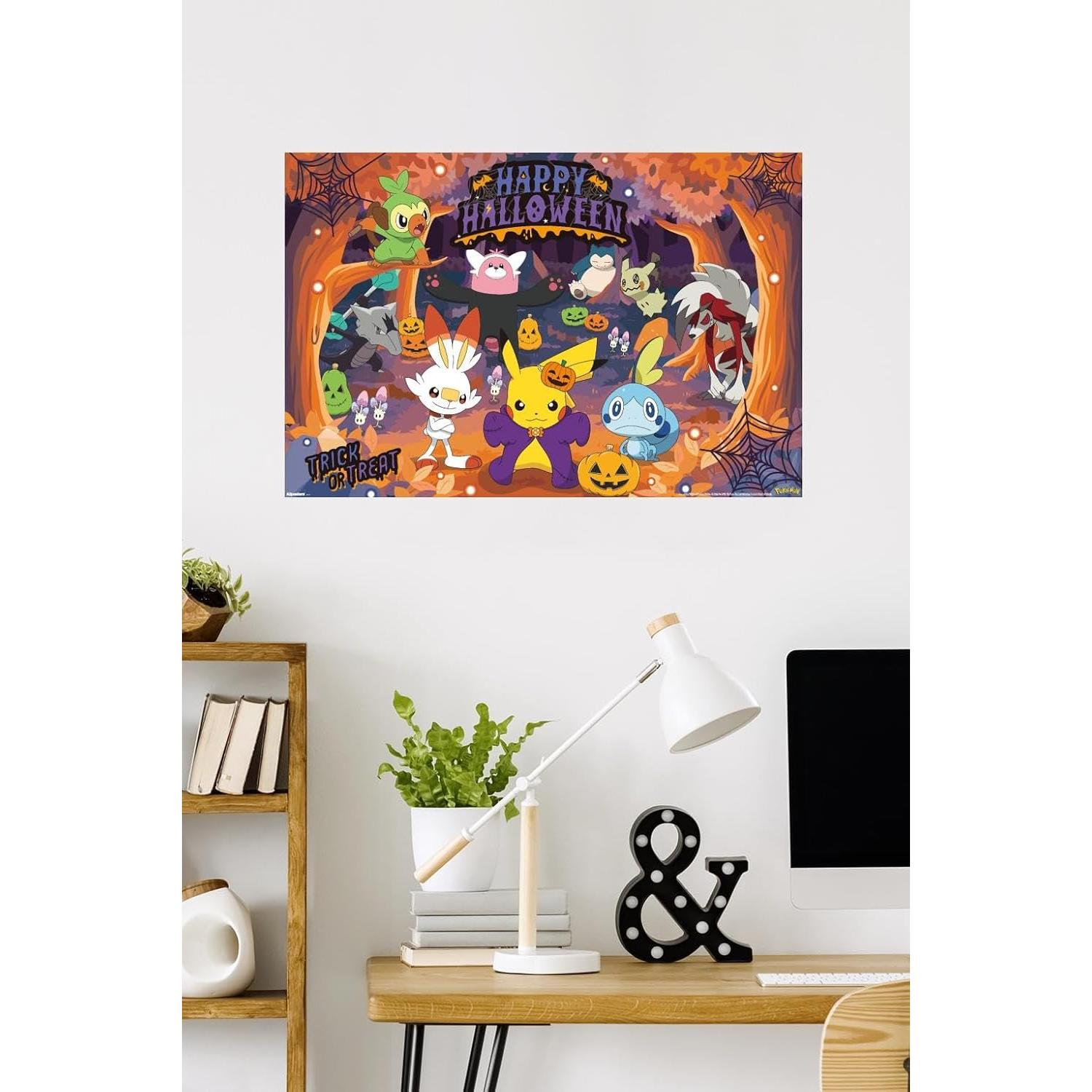 Póster de Pared Pokémon Bosque de Halloween 86.4x56.8 cm