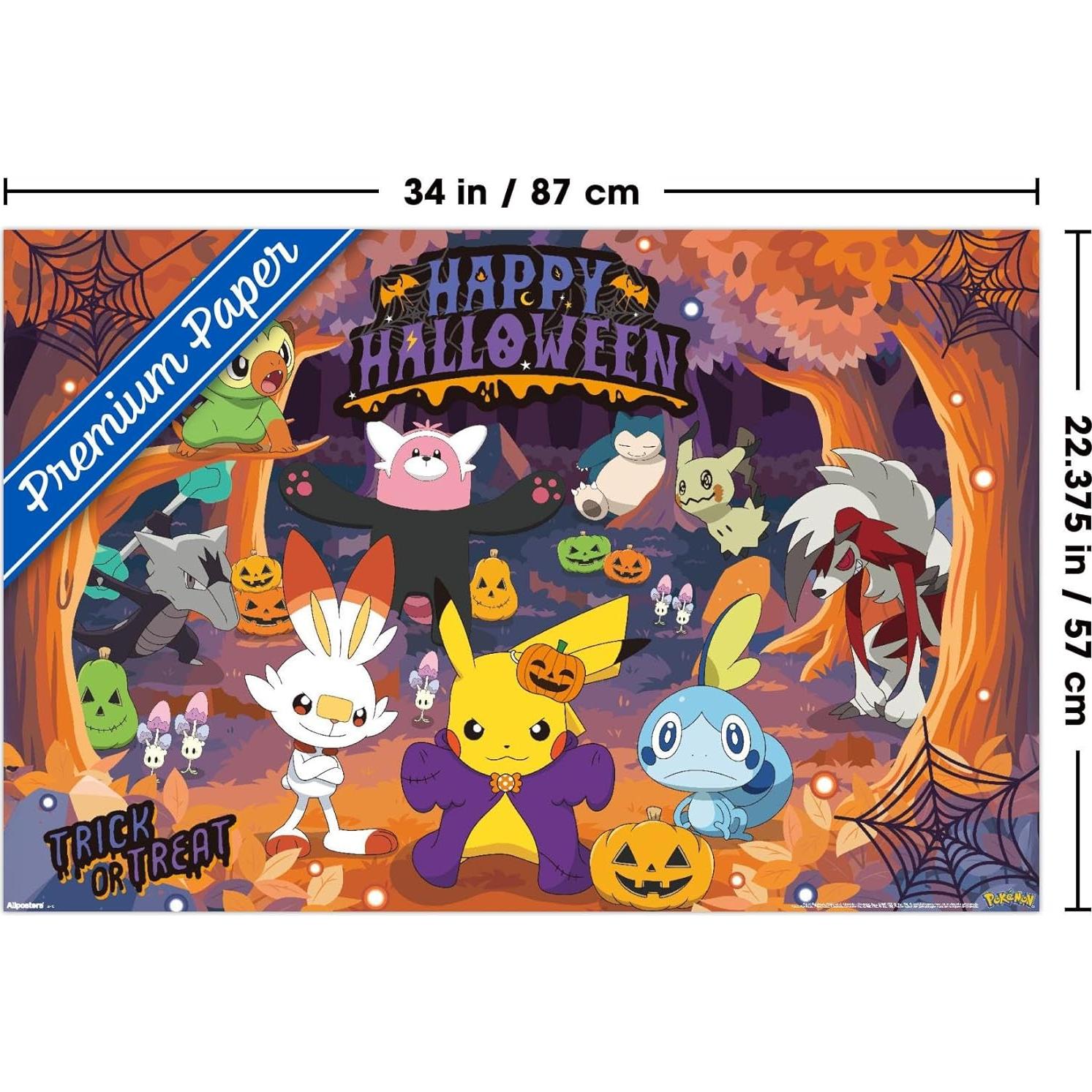 Póster de Pared Pokémon Bosque de Halloween 86.4x56.8 cm