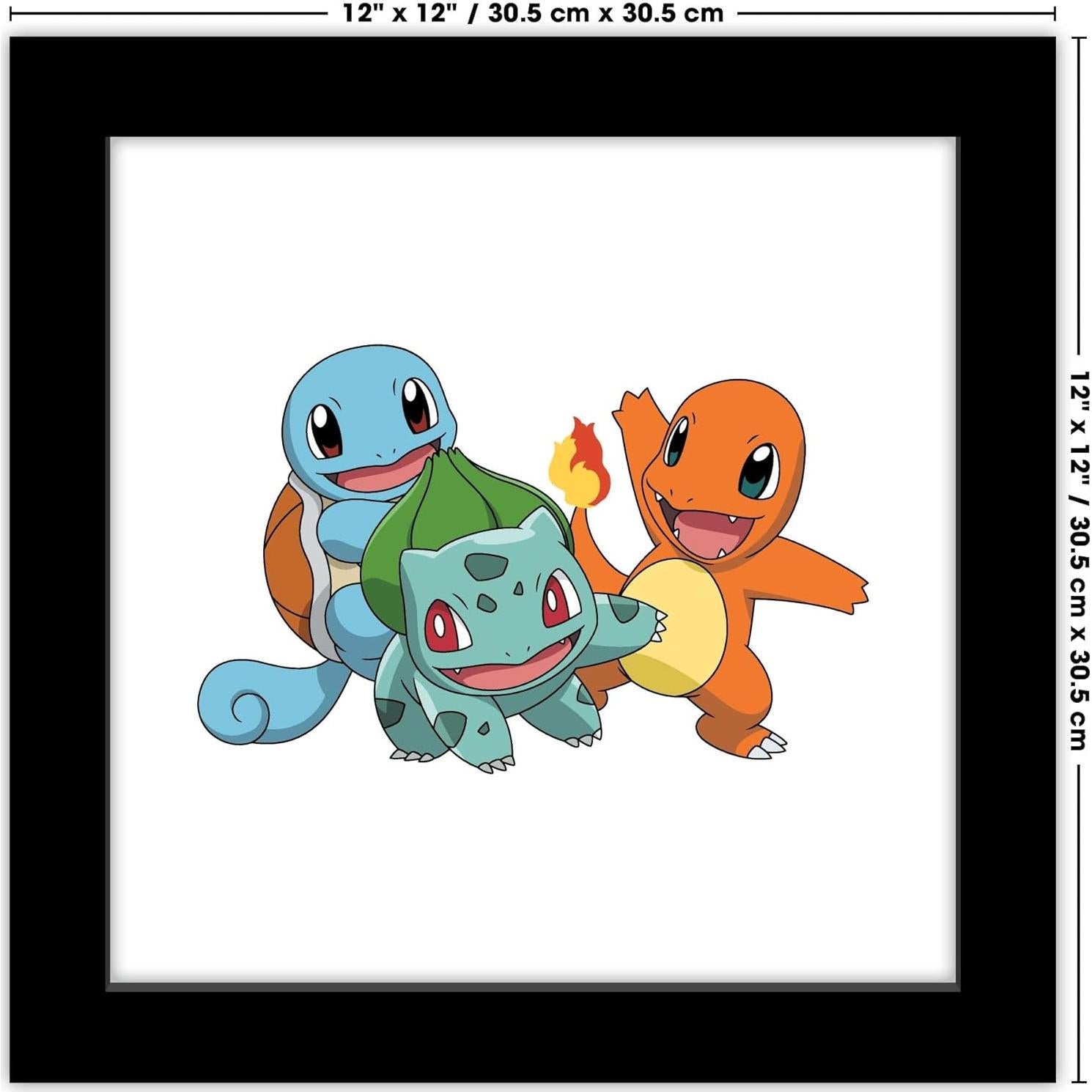 Arte de Pared Pokemon Bulbasaur Charmander Squirtle 30.48 cm