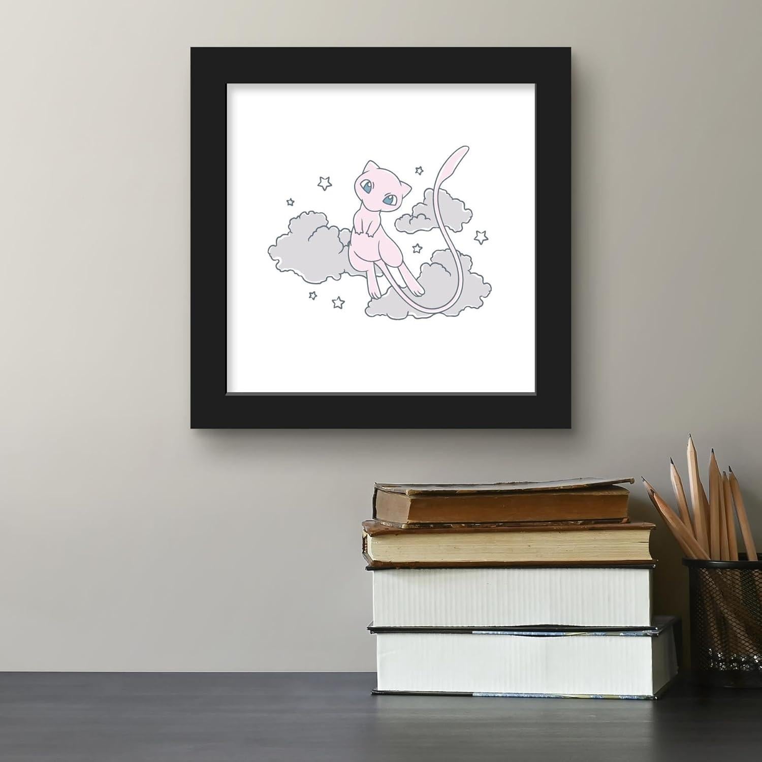 Arte de Pared Gallery Pops Pokémon Mew 30.48 x 30.48 cm Marco Negro