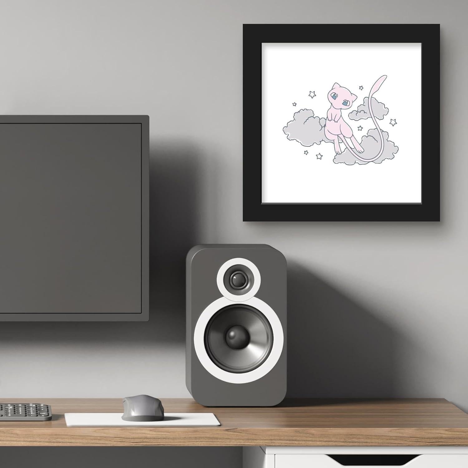 Arte de Pared Gallery Pops Pokémon Mew 30.48 x 30.48 cm Marco Negro