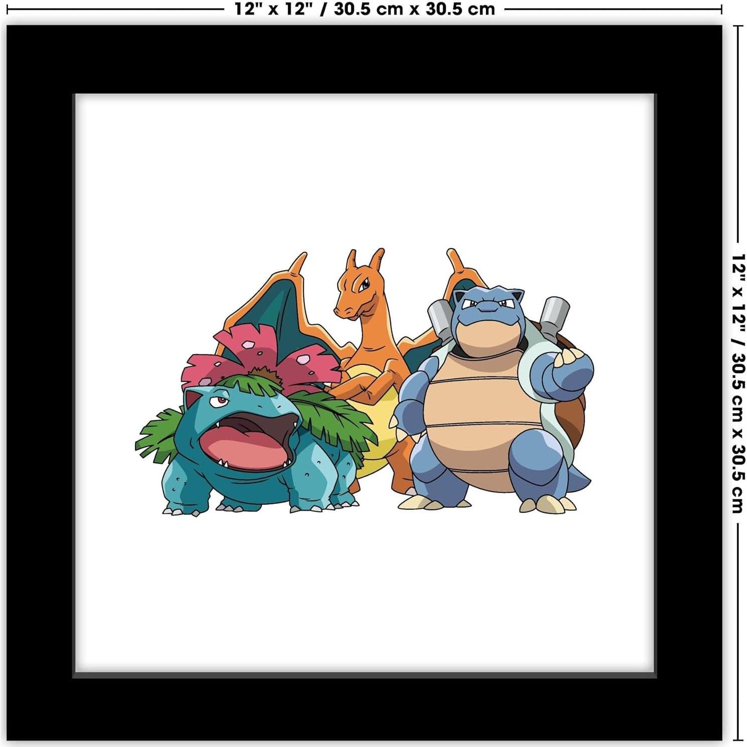 Arte de Pared Gallery Pops Pokemon - Blastoise, Charizard, Venusaur 30.48 cm