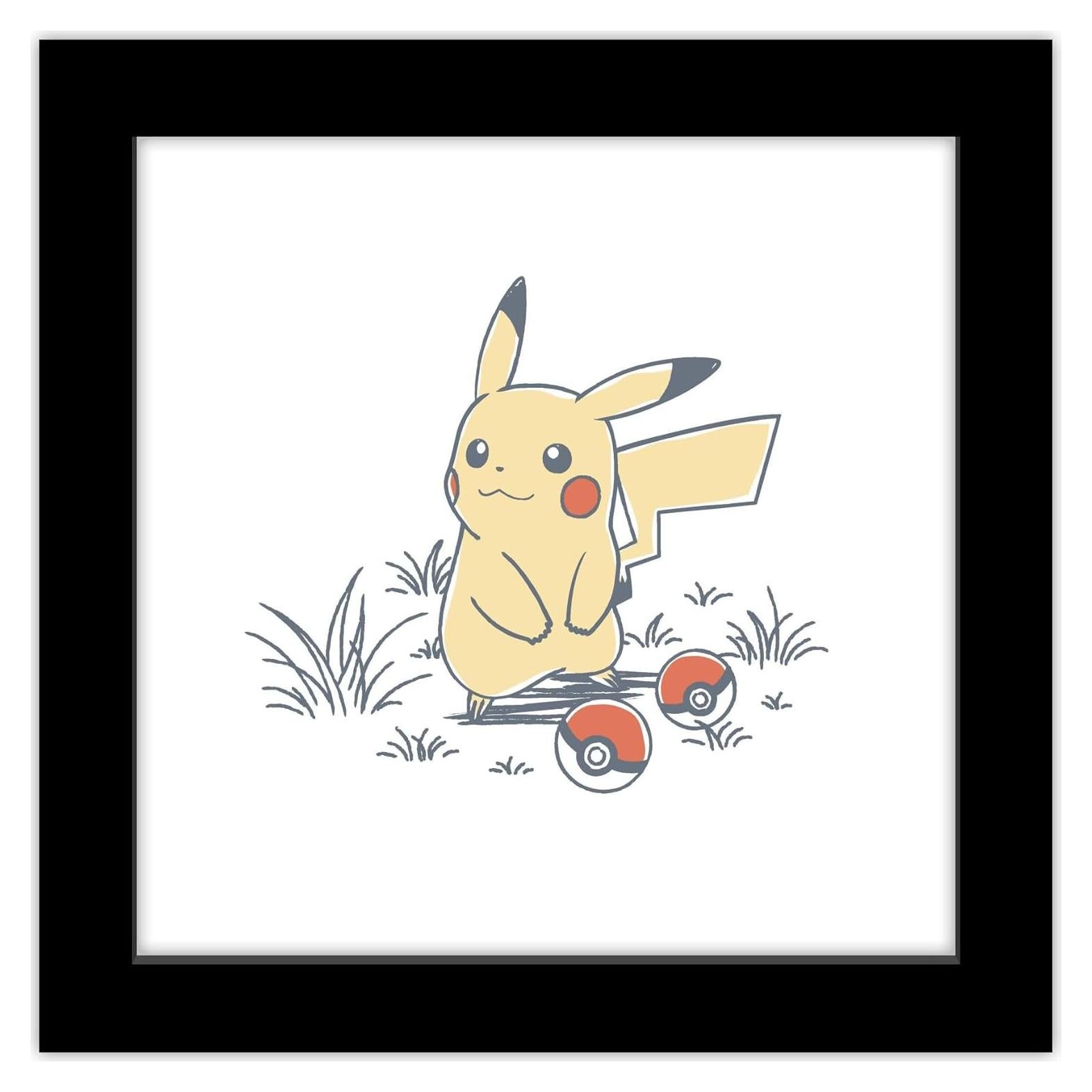 Arte de Pared Gallery Pops Pikachu Enmarcado Negro 30.48 cm