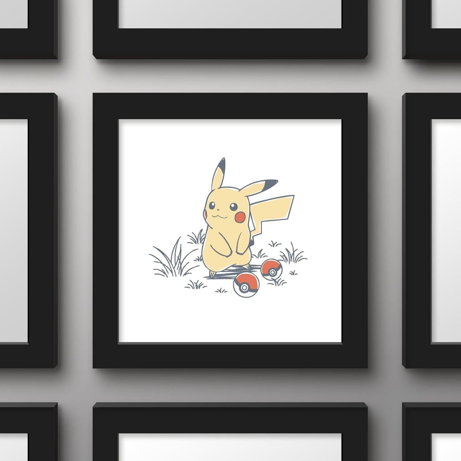 Arte de Pared Gallery Pops Pikachu Enmarcado Negro 30.48 cm