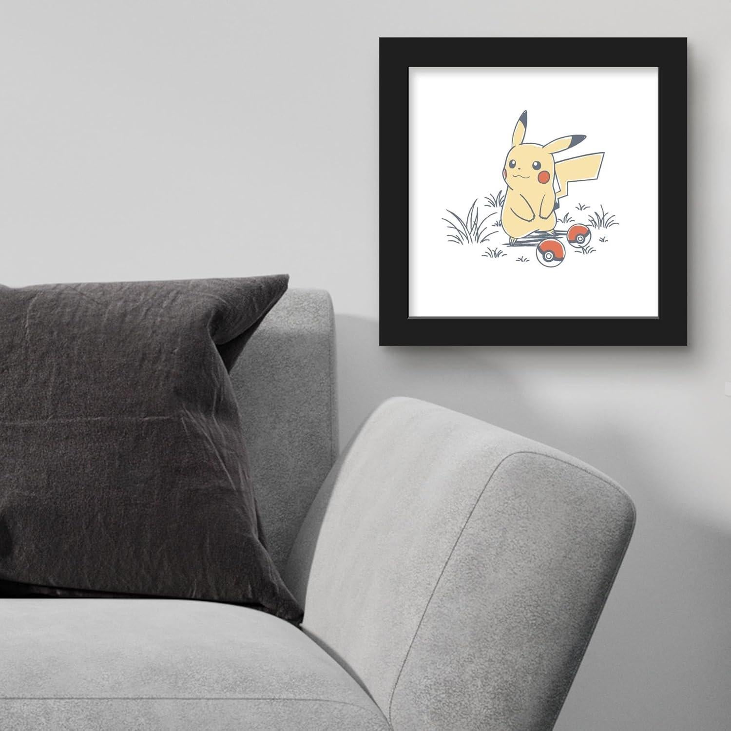 Arte de Pared Gallery Pops Pikachu Enmarcado Negro 30.48 cm