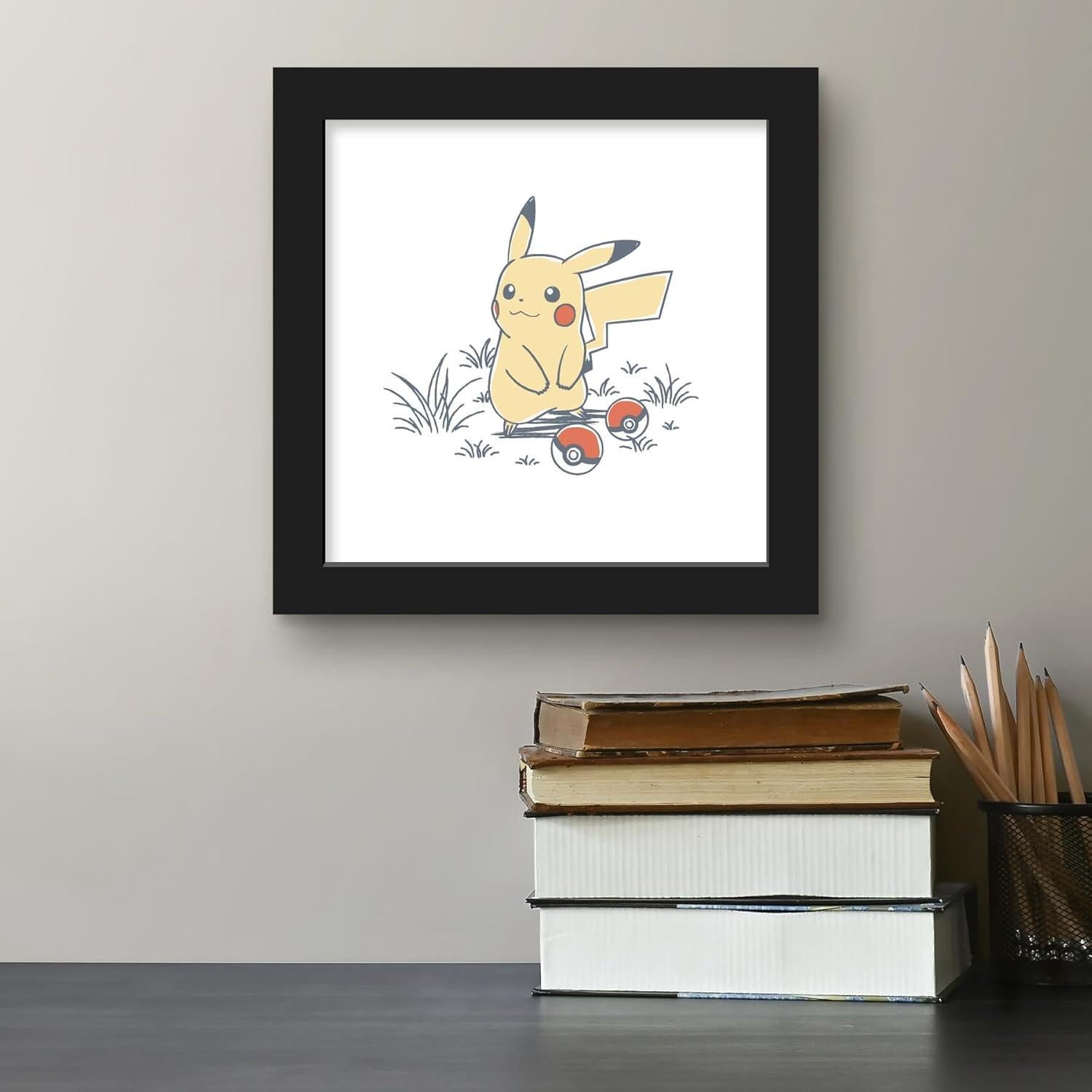 Arte de Pared Gallery Pops Pikachu Enmarcado Negro 30.48 cm