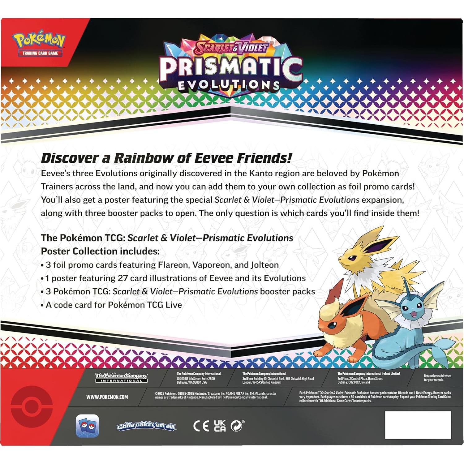Colección de Póster Evoluciones Prismáticas Pokémon TCG