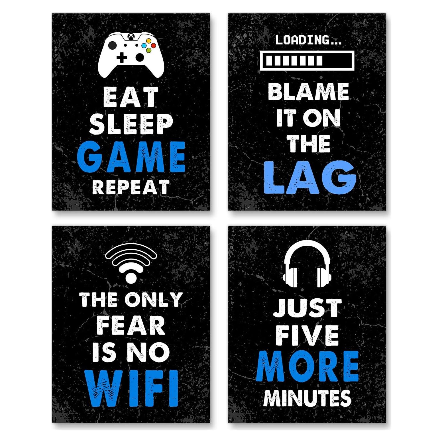 Juego de 4 Pósters de Videojuegos Simimi Art 20x25cm