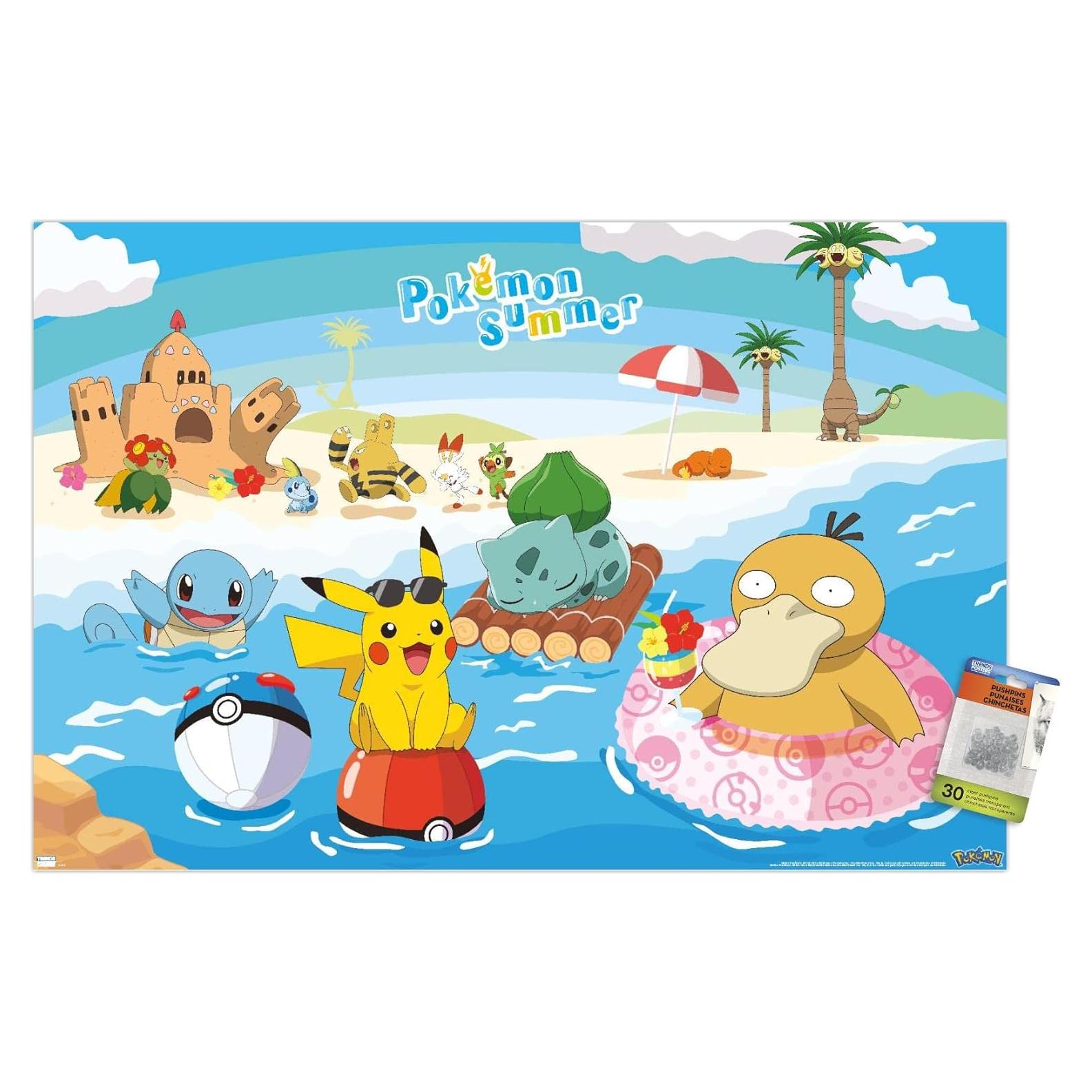 Póster de Verano Pokémon Trends International 56.6x86.4cm