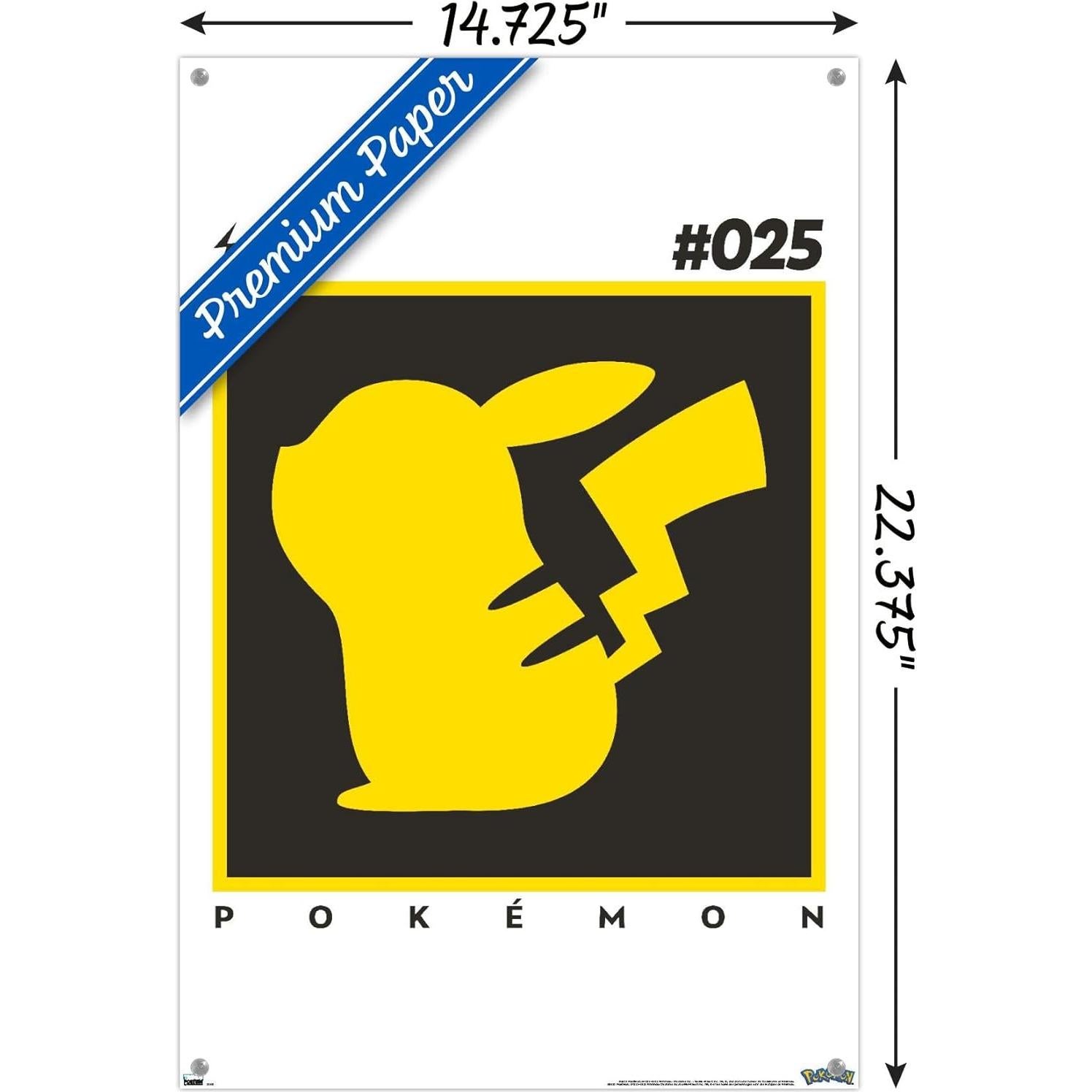 Póster de Pared Pokémon Pikachu Simple 37.4 x 56.7 cm