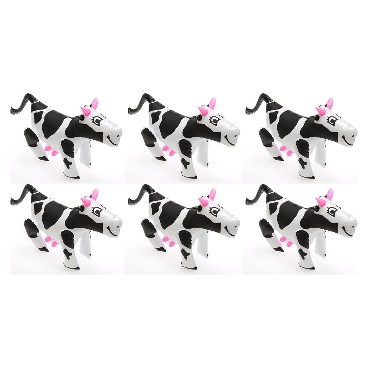 Set de 6 Vacas Inflables Toyco | Decoración Fiesta Granja