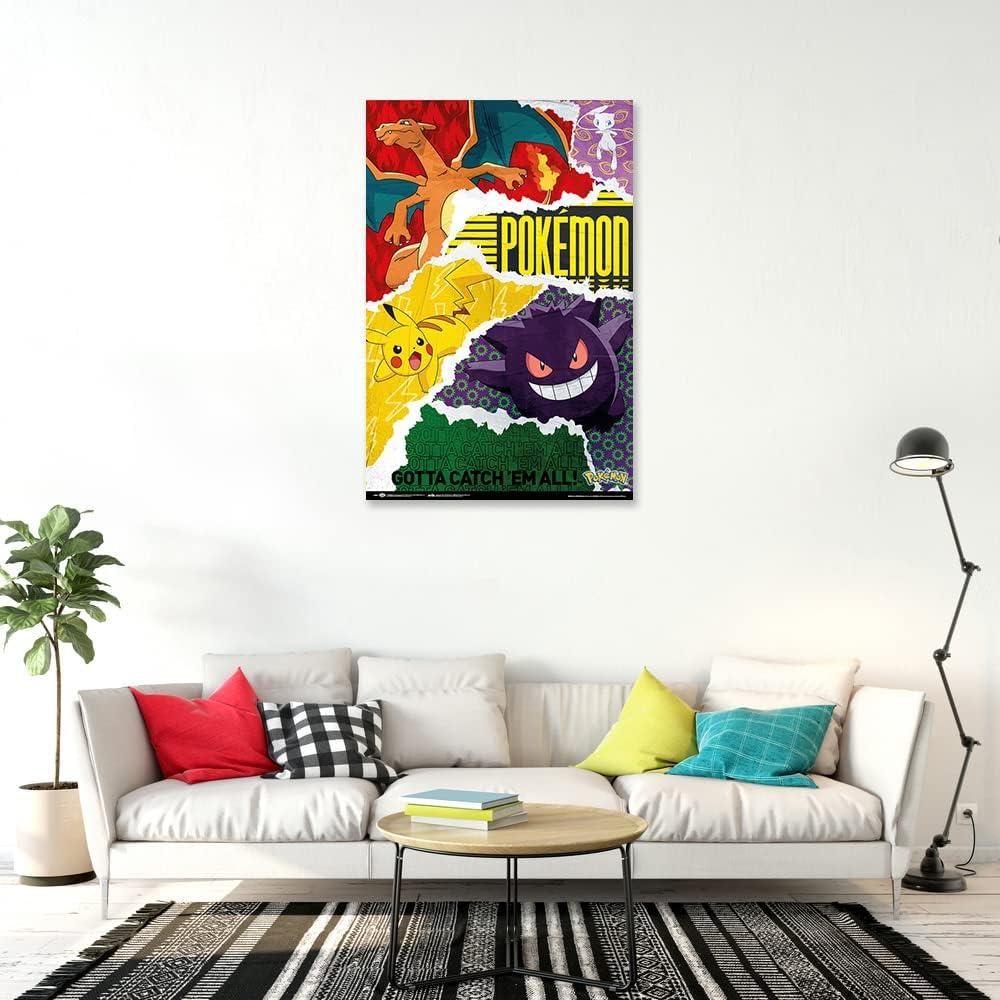 Póster Pokémon Atrápalos Todos 61x91 cm + Tiras Tesa