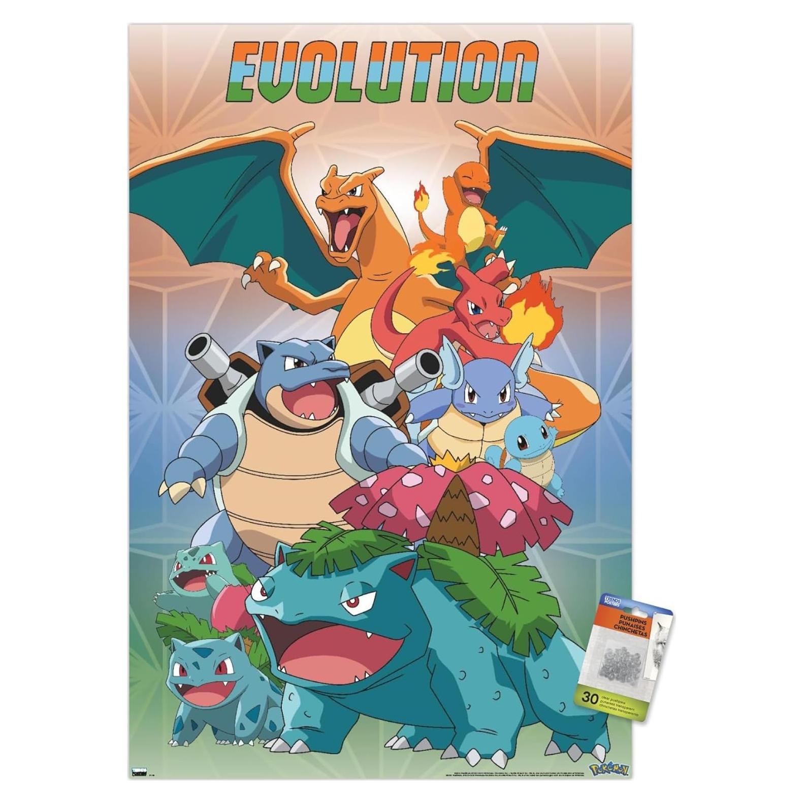 Póster de Pared Pokémon Evolución Trends 56.7x86.4cm