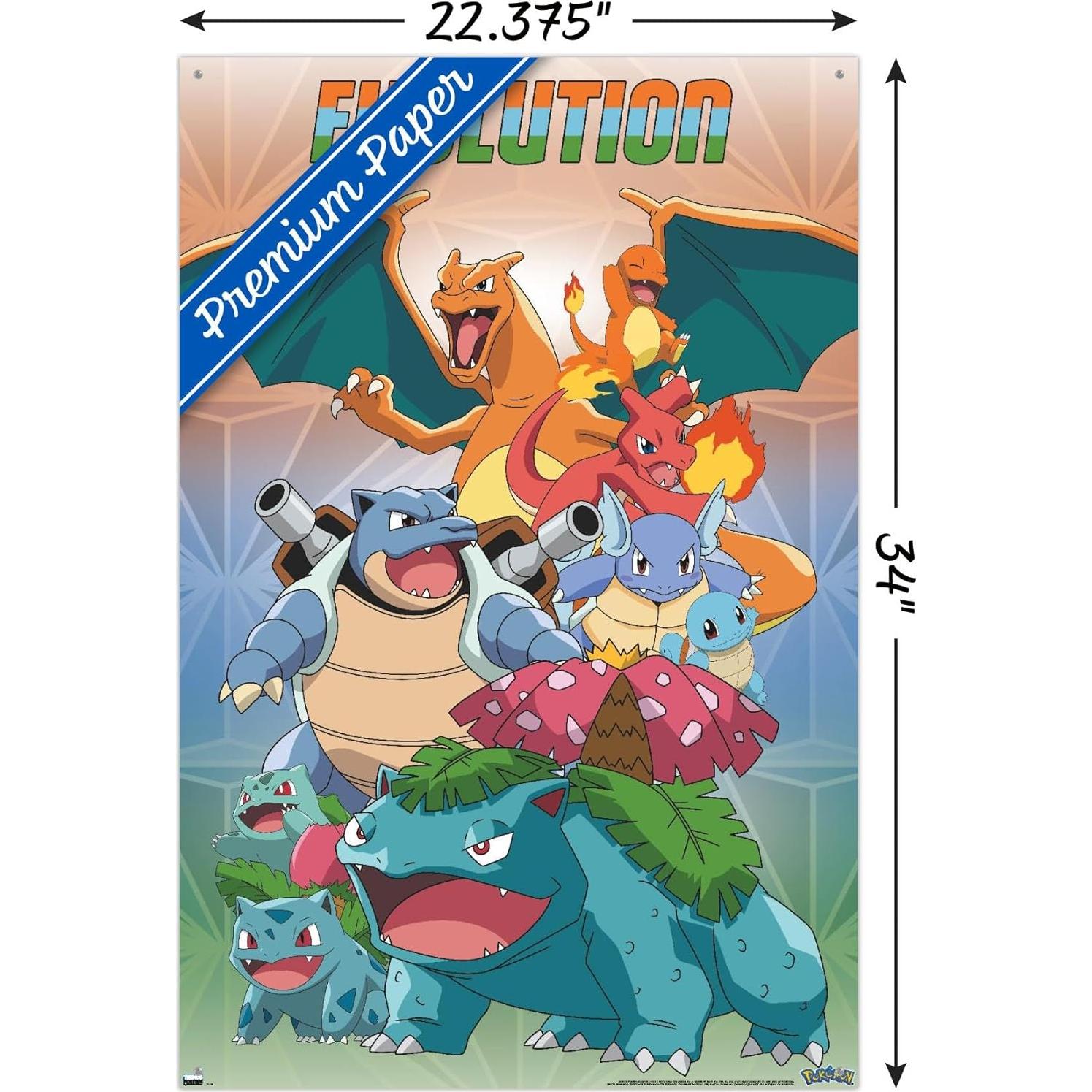 Póster de Pared Pokémon Evolución Trends 56.7x86.4cm