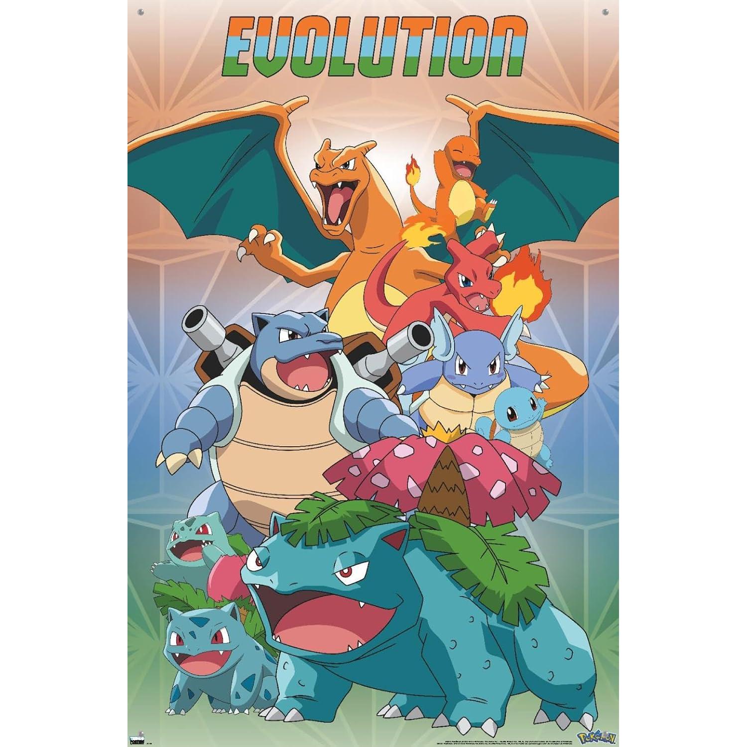 Póster de Pared Pokémon Evolución Trends 56.7x86.4cm