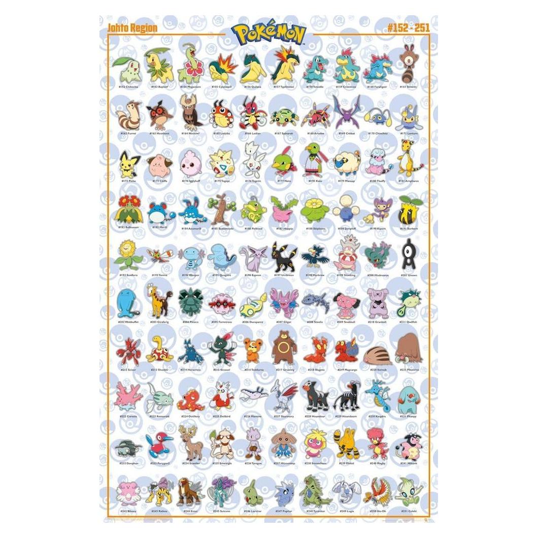 Póster Licenciado Pokémon Johto 91.4x61 cm - Compra Arte por Menos