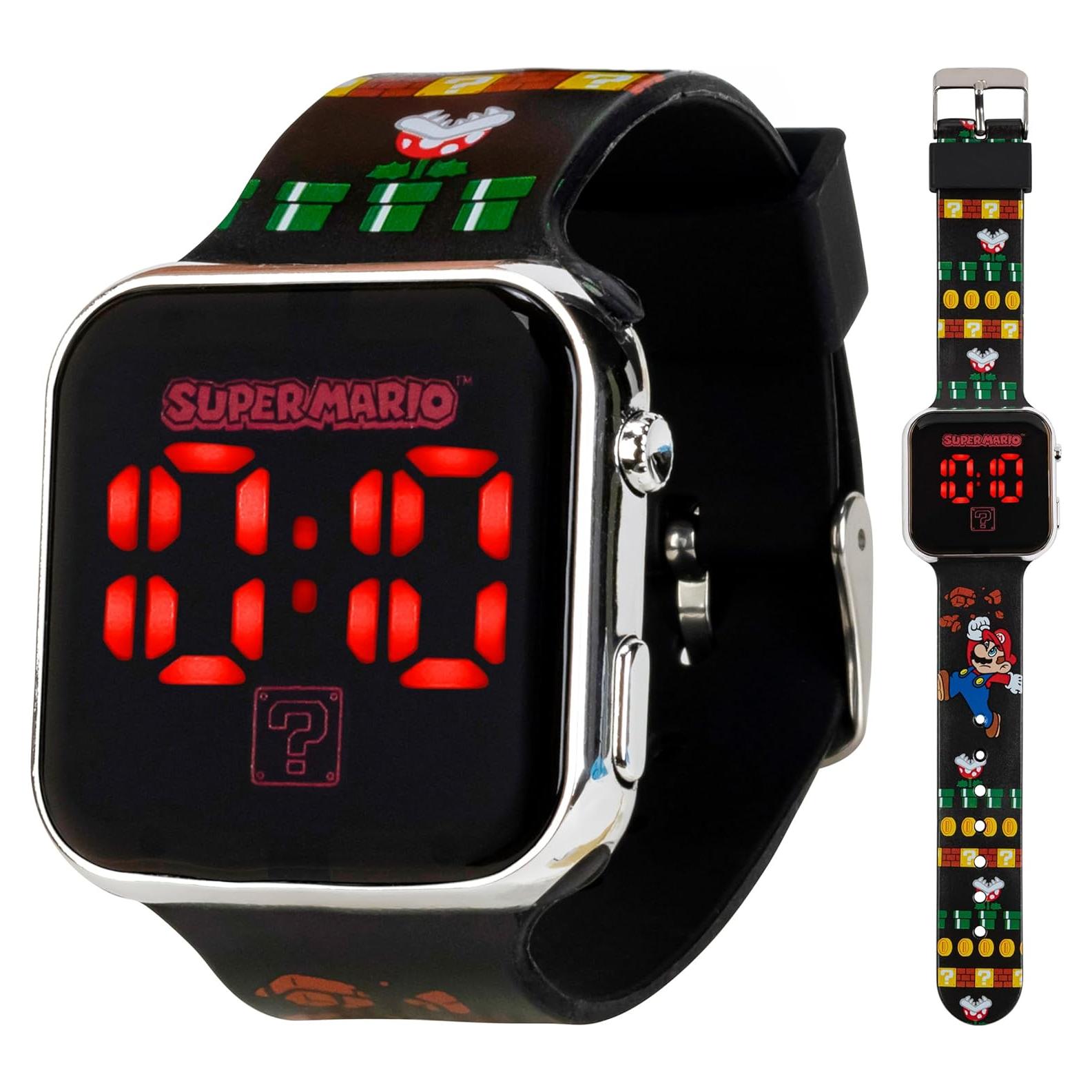 Reloj LED Accutime Super Mario para Niños - Correa Ajustable