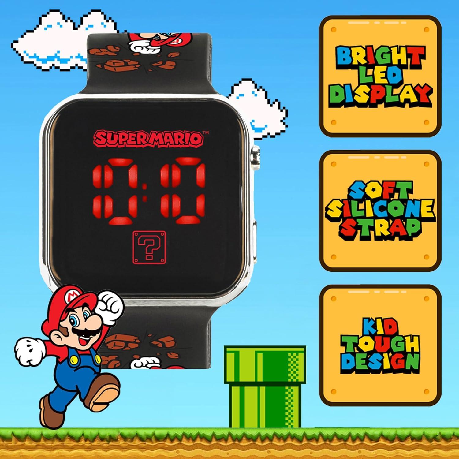 Reloj LED Accutime Super Mario para Niños - Correa Ajustable