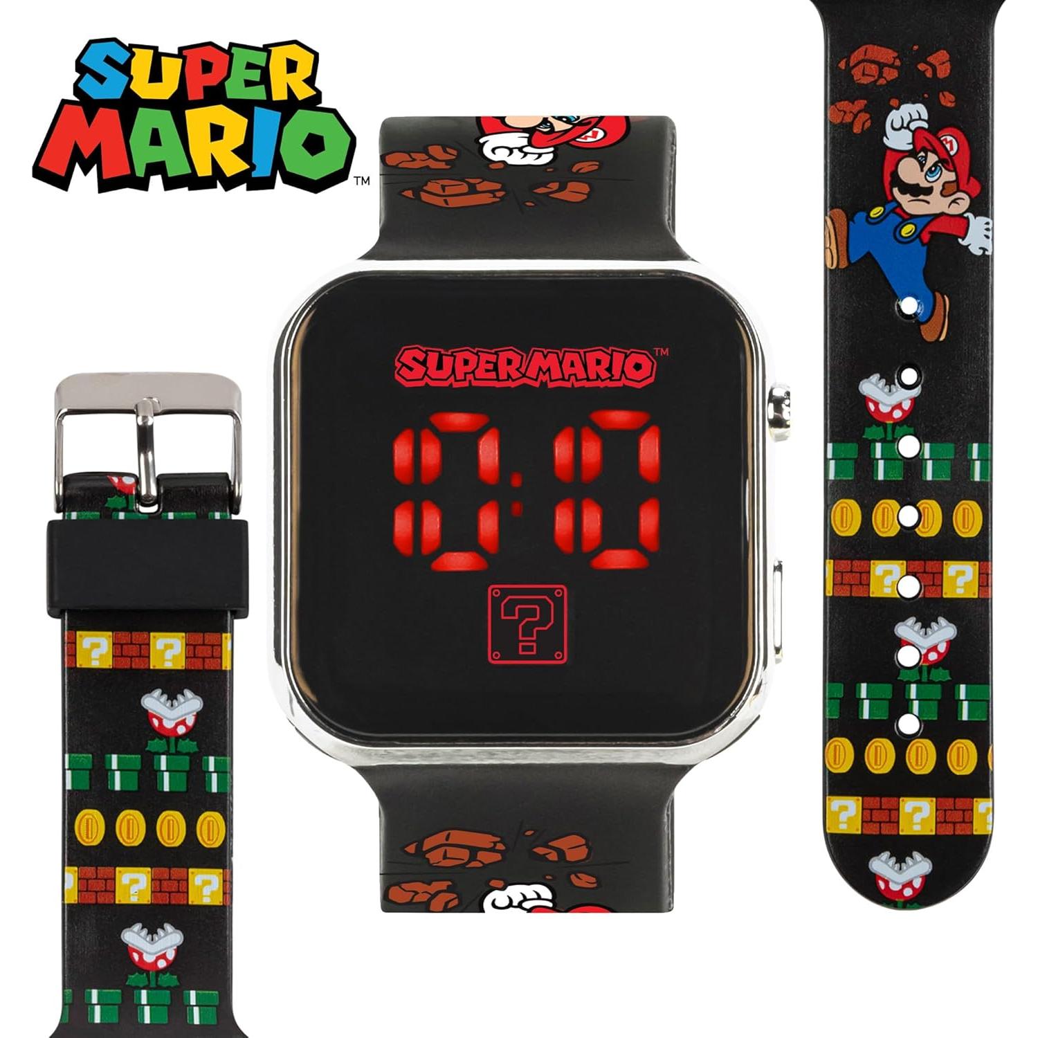 Reloj LED Accutime Super Mario para Niños - Correa Ajustable