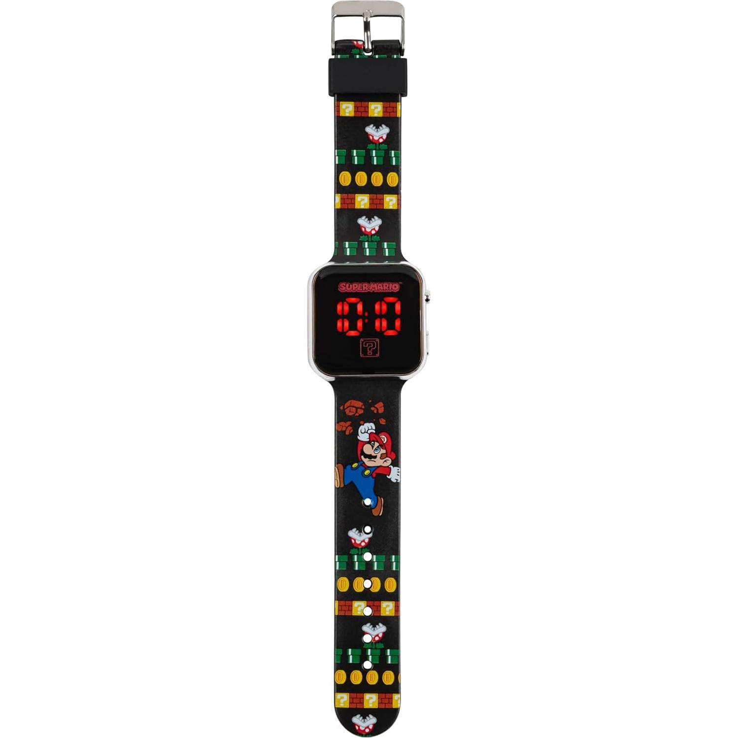 Reloj LED Accutime Super Mario para Niños - Correa Ajustable