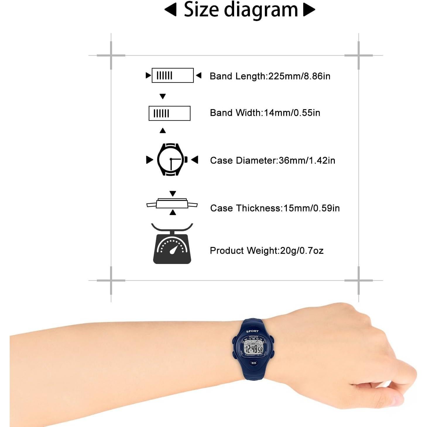 Reloj Infantil Multifuncional Viecaeio a Prueba de Agua 30M