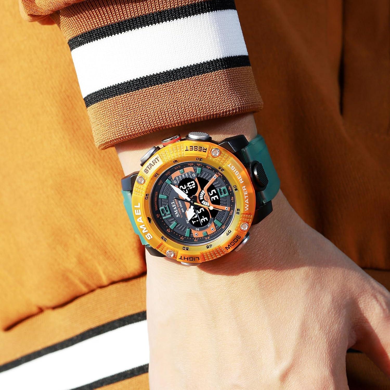 Reloj digital deportivo MASTOP 8058 verde transparente 50M