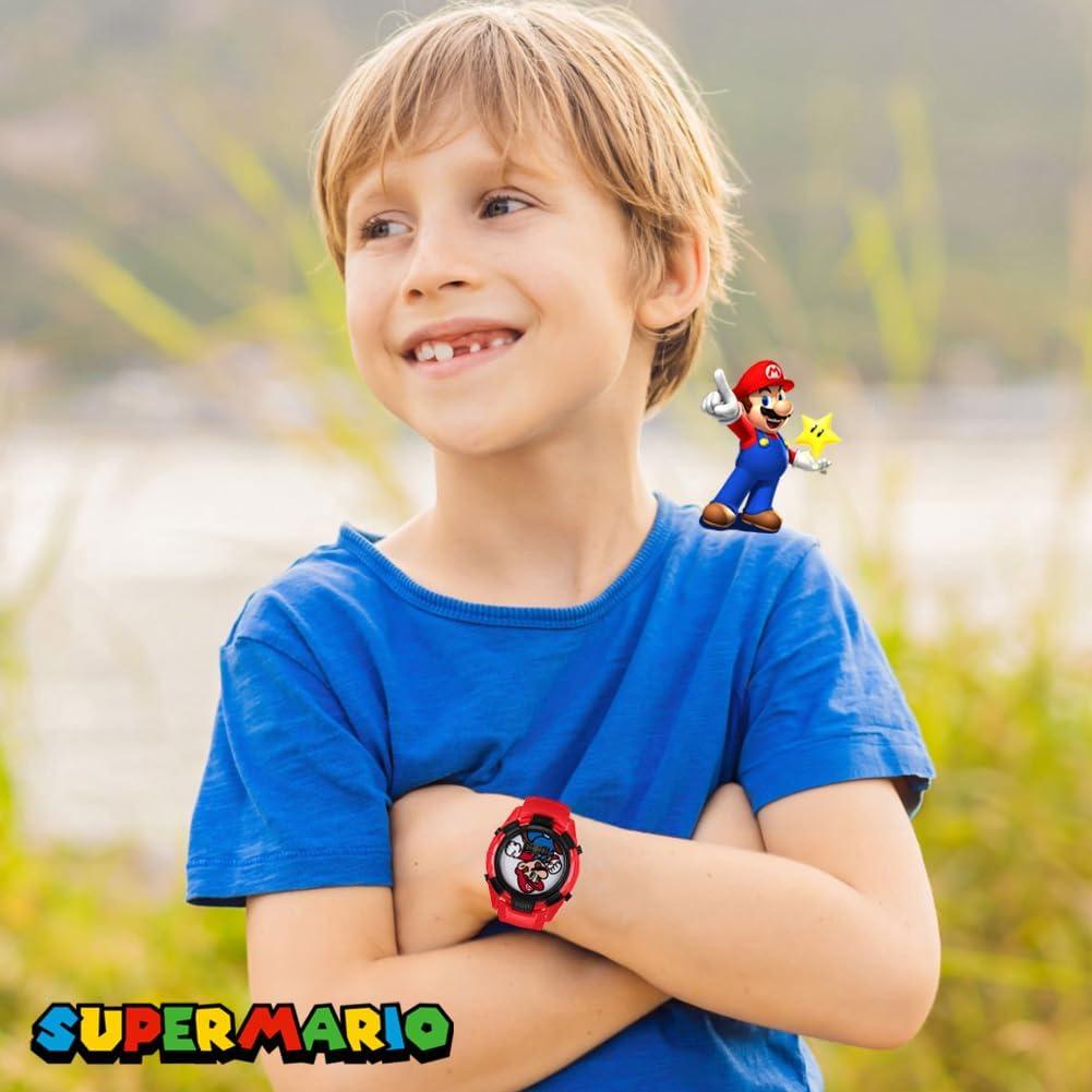 Reloj Digital Iluminado Super Mario para Niños Rojo 14-20.3 cm