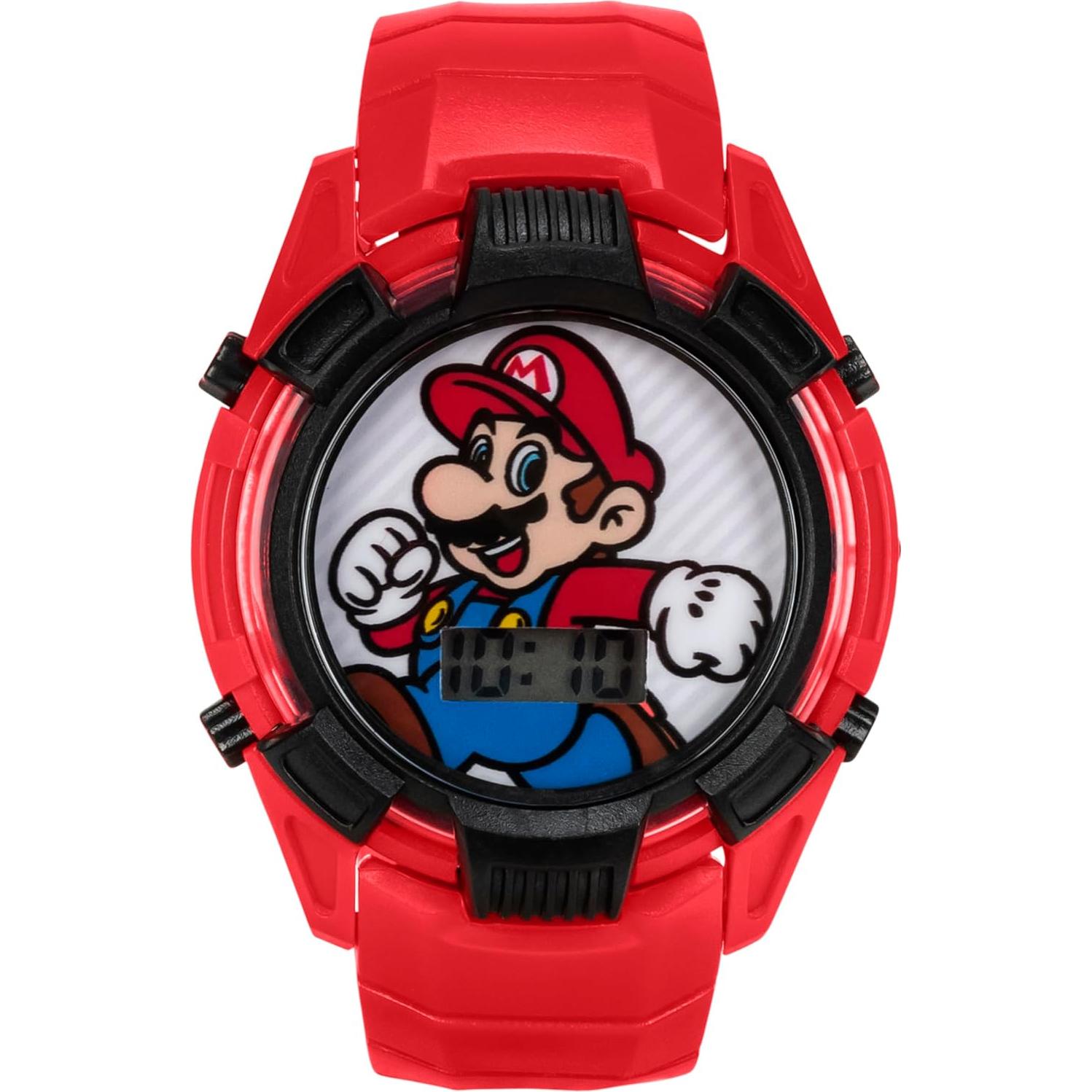 Reloj Digital Iluminado Super Mario para Niños Rojo 14-20.3 cm
