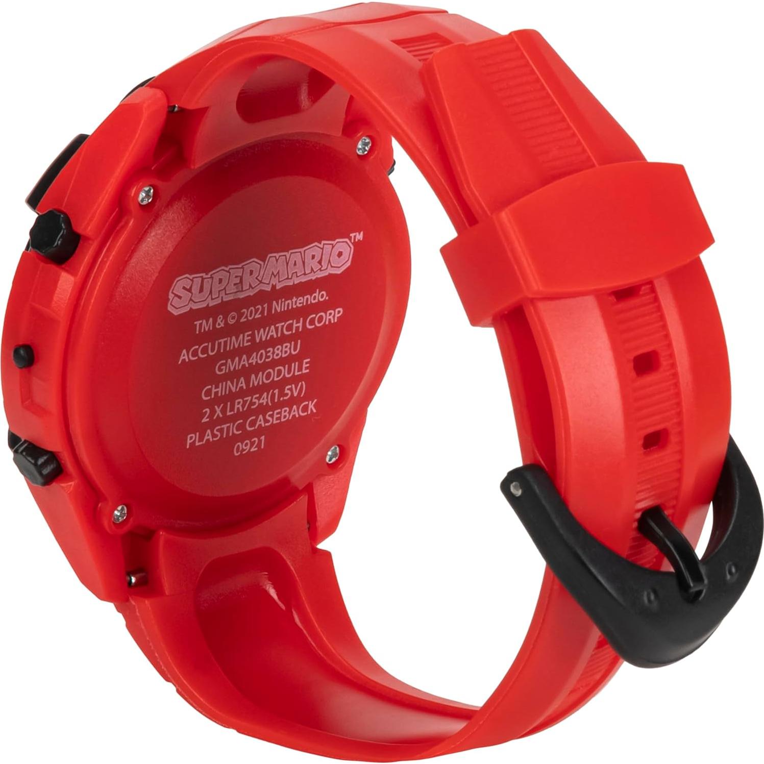 Reloj Digital Iluminado Super Mario para Niños Rojo 14-20.3 cm