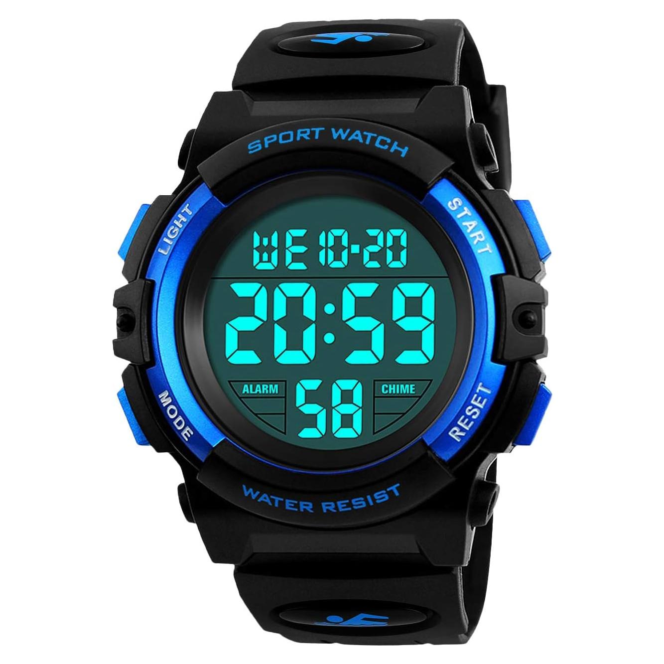 Reloj Digital Impermeable para Niños KIDPER con LED y Alarma