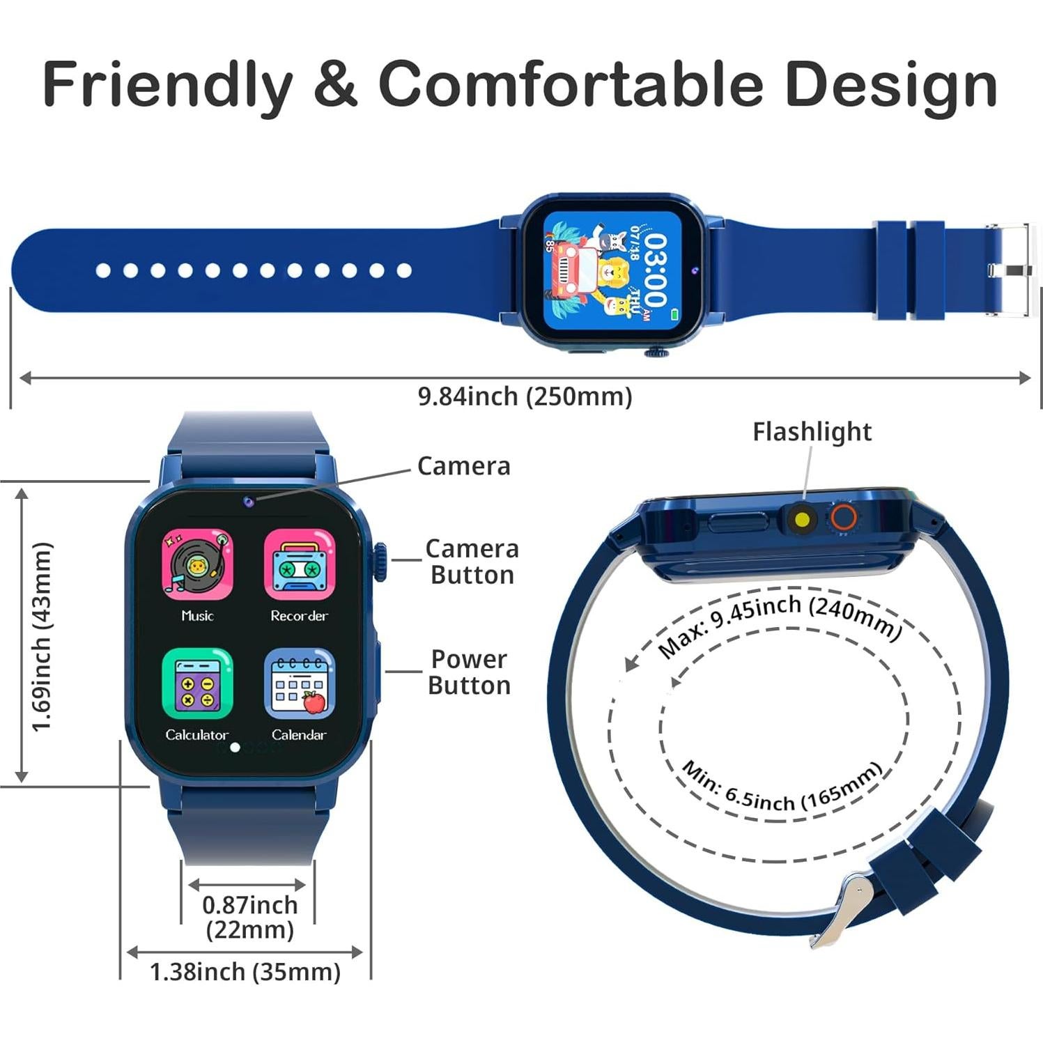 Reloj Inteligente para Niños Citfis D12 Azul con Juegos y Cámara