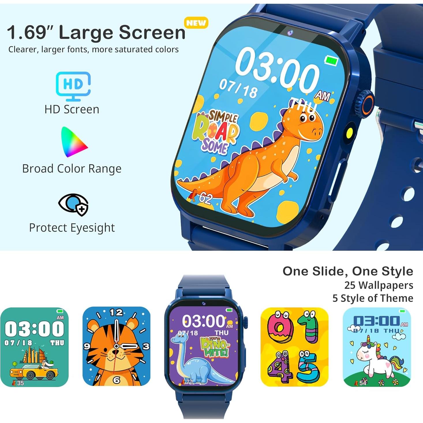 Reloj Inteligente para Niños Citfis D12 Azul con Juegos y Cámara