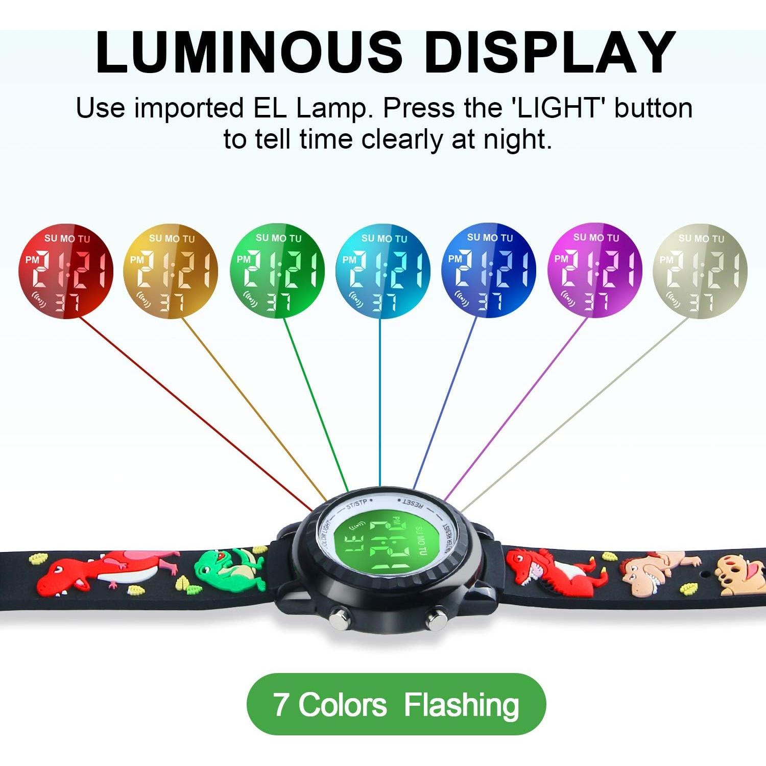 Reloj LED Impermeable para Niñas Viposoon 3D Cartoon