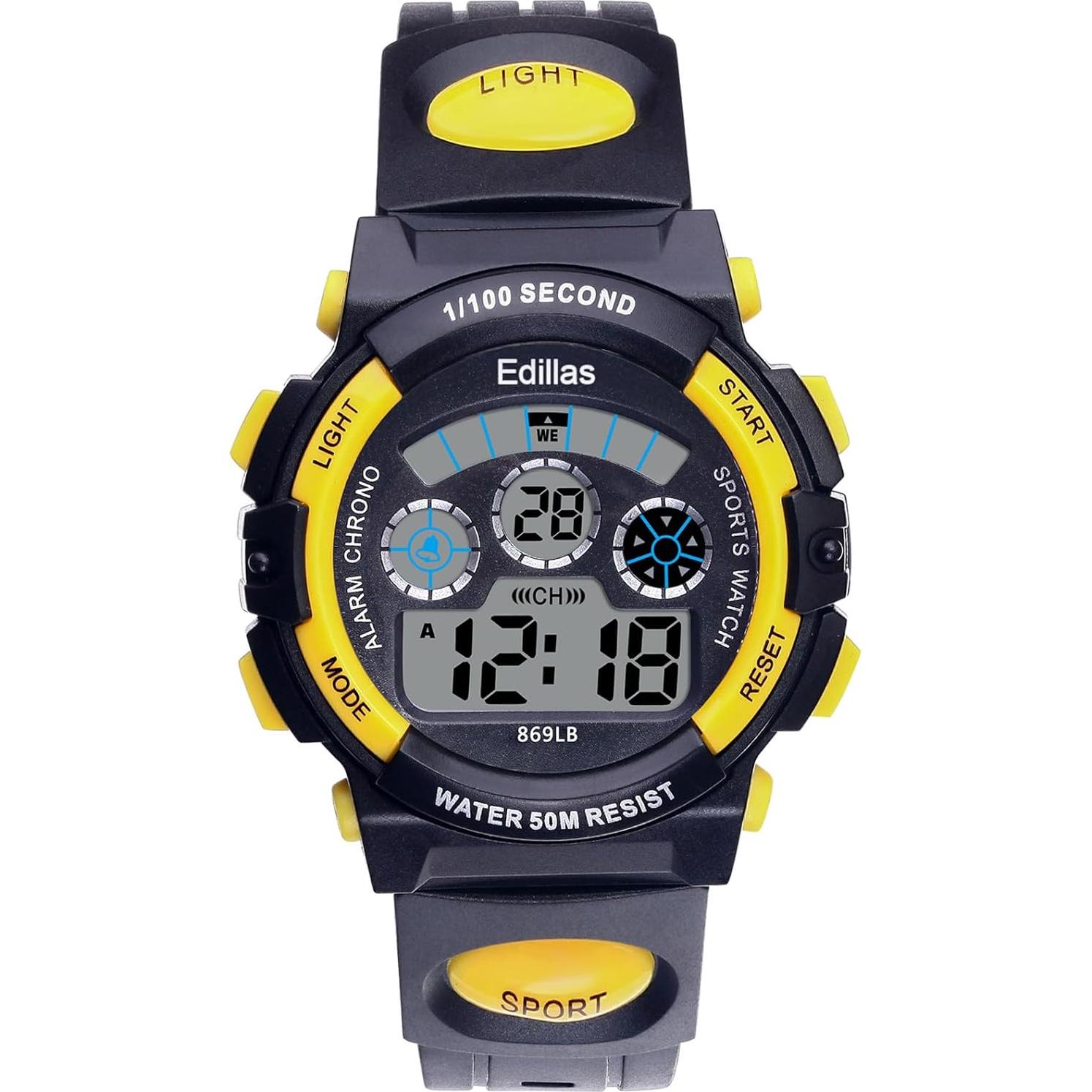 Reloj Digital Infantil Yadelai 869LB 50M Impermeable LED 7 Colores