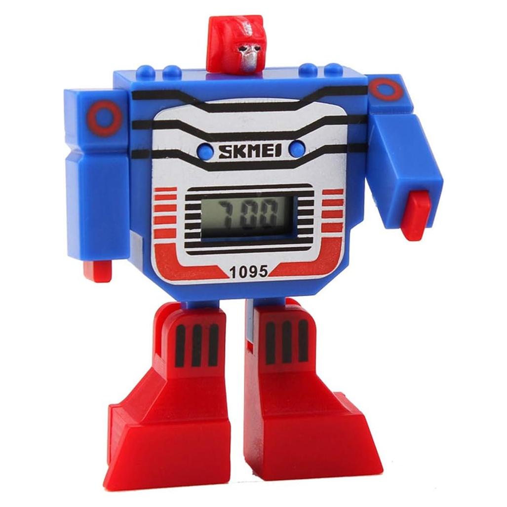 Reloj Deportivo Digital LED Fanmis Robot Transformable Azul